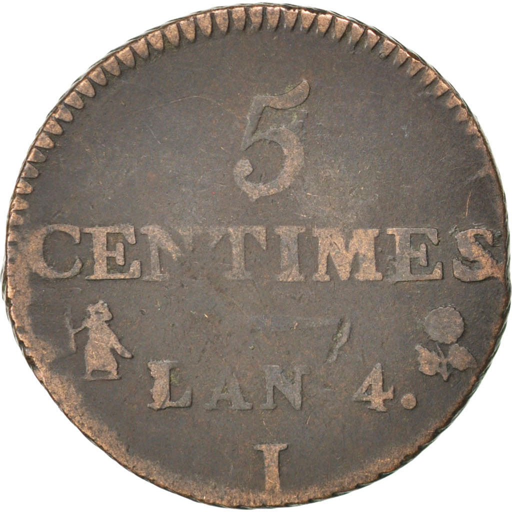 Coin, France, Dupré, 5 Centimes, 1795, Limoges, VF(20-25), Bronze, KM:635.2