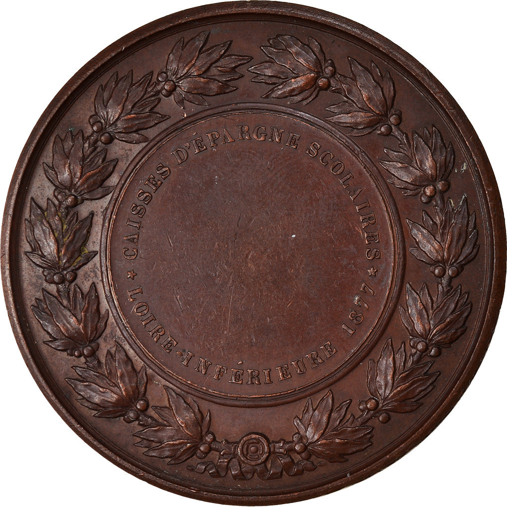Francja, Medal, Caisses d'Epargne Scolaires, Loire Inférieure, 1877, Brenet