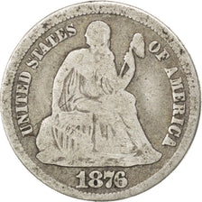 UNITED STATES, Seated Liberty Dime, Dime, 1876, U.S. Mint, KM #A92, VF(20-25),..