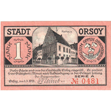Banknote, Germany, Orsoy Stadt, 1 Mark, paysage 1, 1921, 1921-05-01, UNC(65-70)