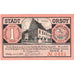 Banknote, Germany, Orsoy Stadt, 1 Mark, paysage 1, 1921, 1921-05-01, UNC(65-70)