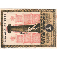 Banknote, Germany, Hamburg, 1 Mark, statue, 1921, 1921-08-12, UNC(65-70)