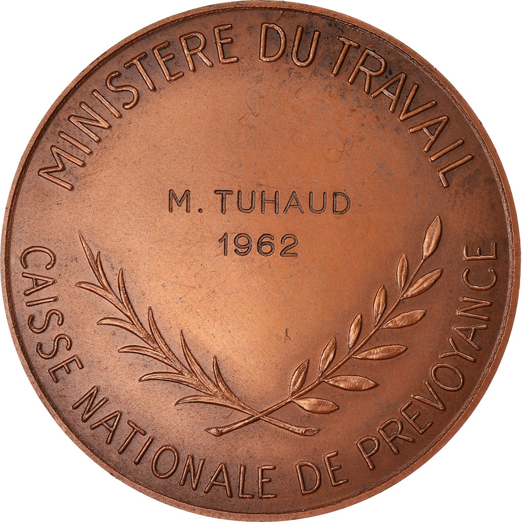 Francia, medaglia, Caisse Nationale de Prévoyance, Travail, 1962, Coeffin