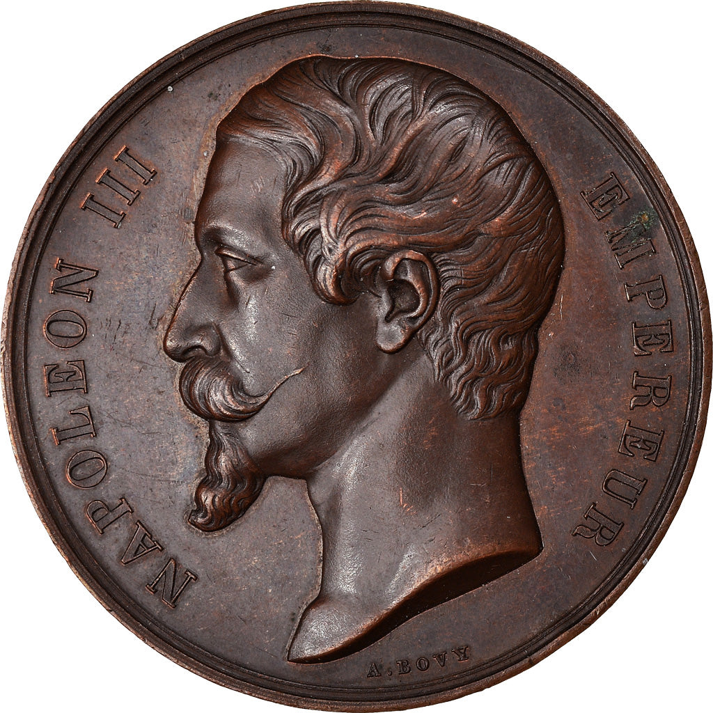 França, Medal, Napoléon III, Exposition Universelle de Besançon, 1860, Bovy