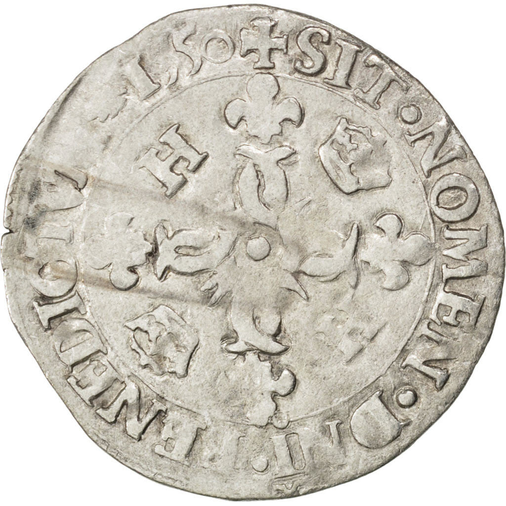 Francia, Douzain, 1550, Rennes, Vellón, MBC, Sombart:4380