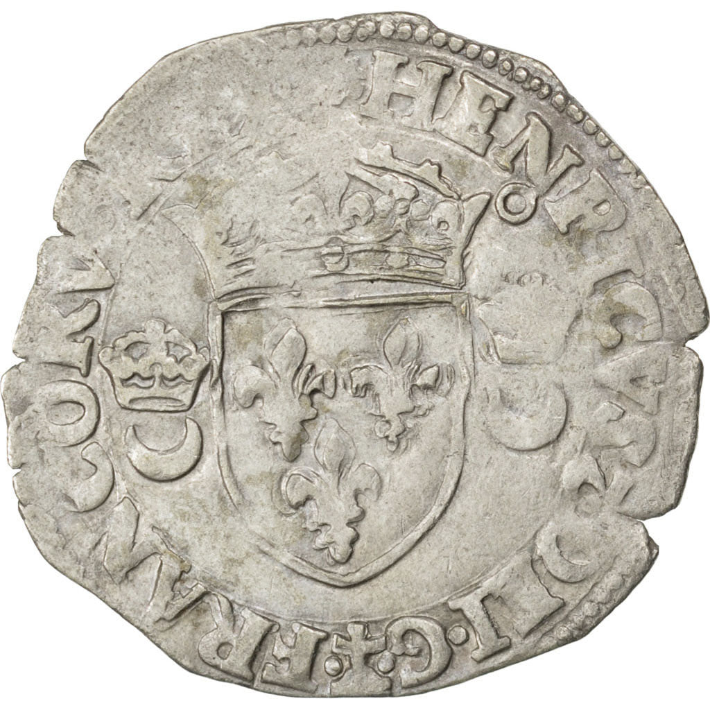 Coin, France, Douzain, 1550, Montélimar, EF(40-45), Billon, Sombart:4380