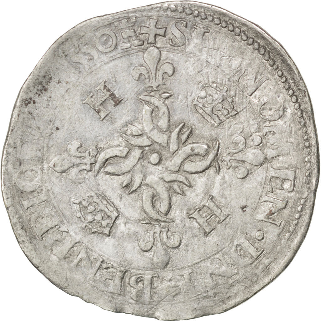 FRANCE, Douzain, 1550, Tours, VF(30-35), Billon, Sombart #4380, 2.16