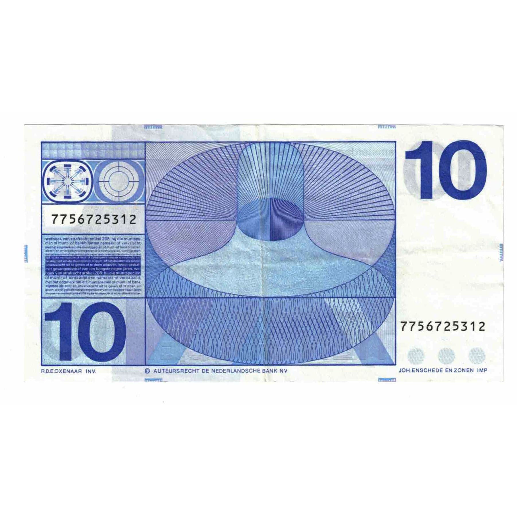 Banconote, Paesi Bassi, 10 Gulden, 1968, 1968-04-25, KM:91b, SPL-