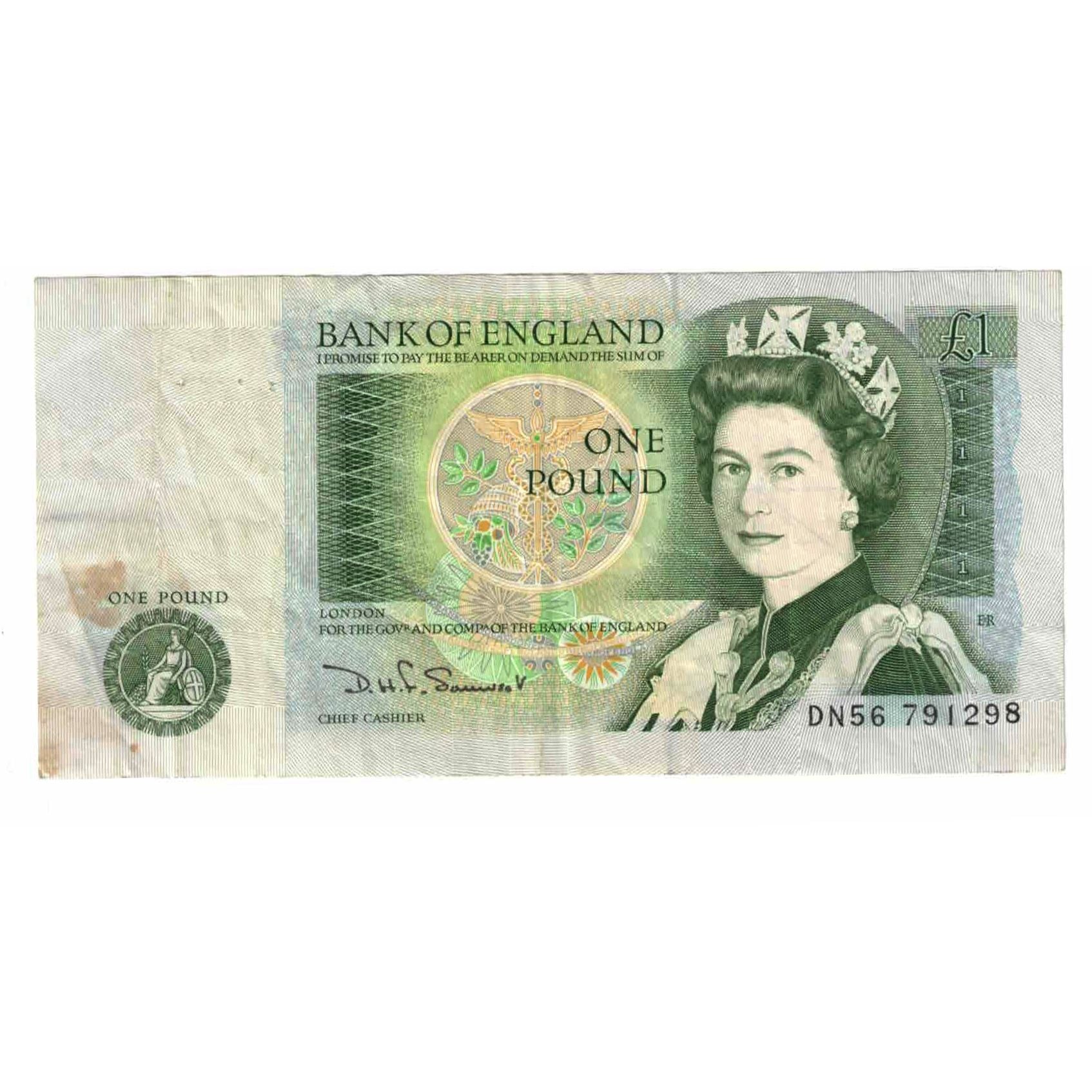 Billete, 1 Pound, Gran Bretaña, KM:377b, MBC