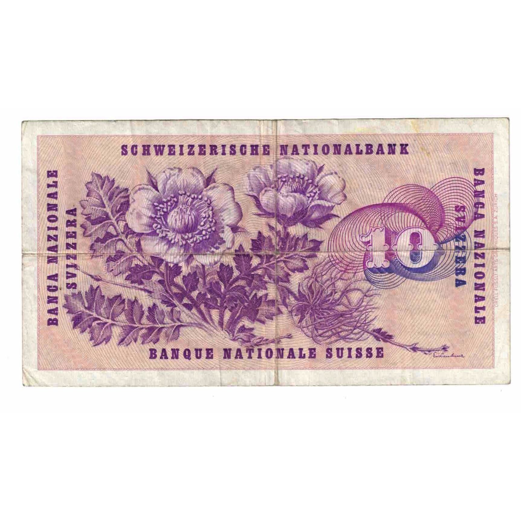 Banknote, Switzerland, 10 Franken, 1970, 1970-01-05, KM:45p, VF(20-25)