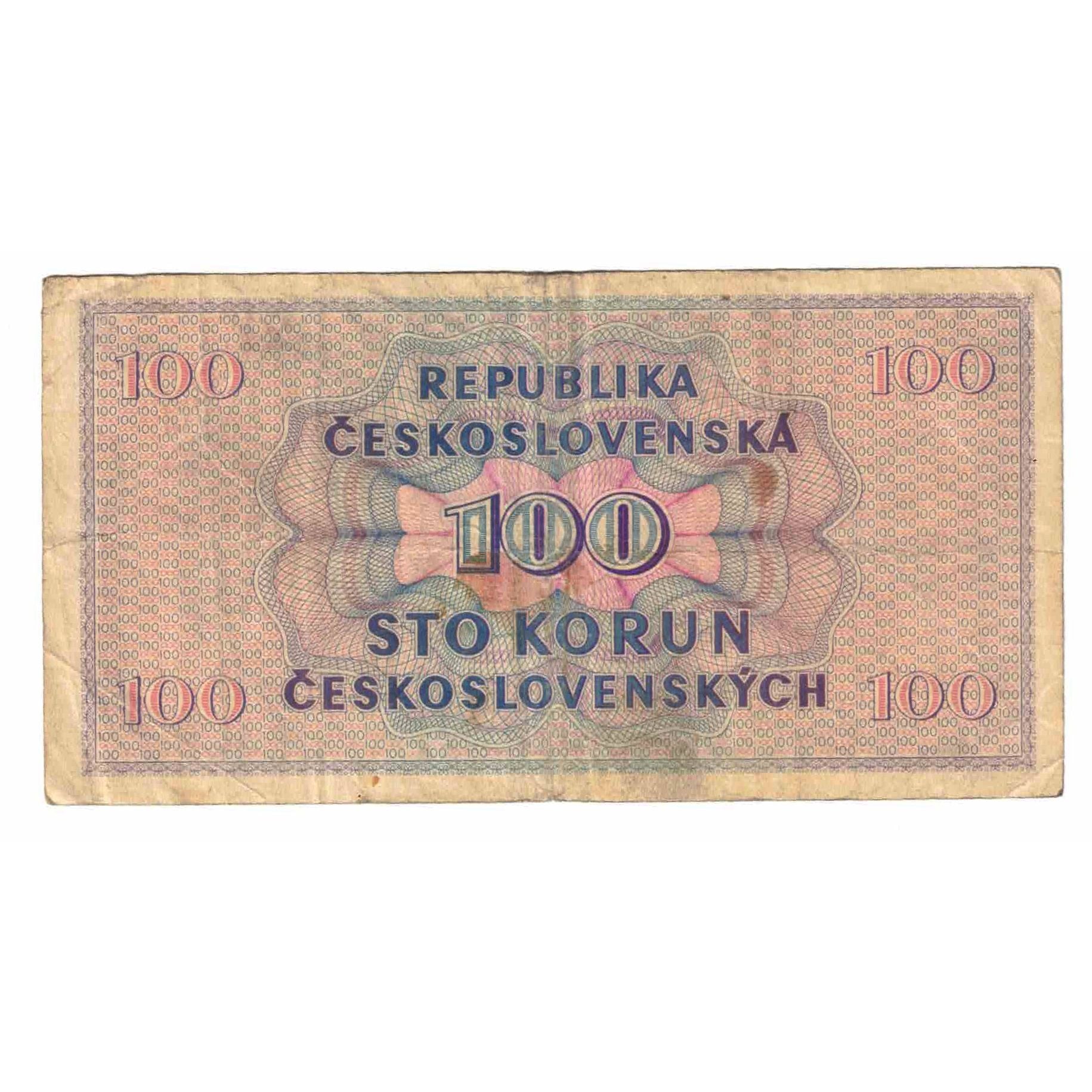 Banknote, Czechoslovakia, 100 Korun, 1945, 1945, KM:67a, VF(20-25)