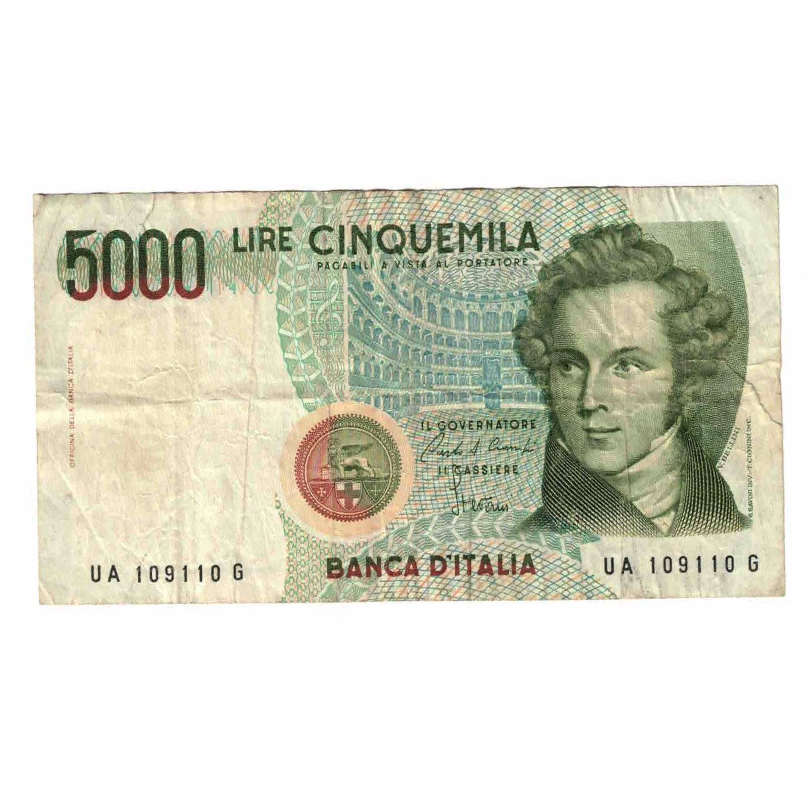 Banknote, Italy, 5000 Lire, 1985, 1985-01-04, KM:111a, VG(8-10)