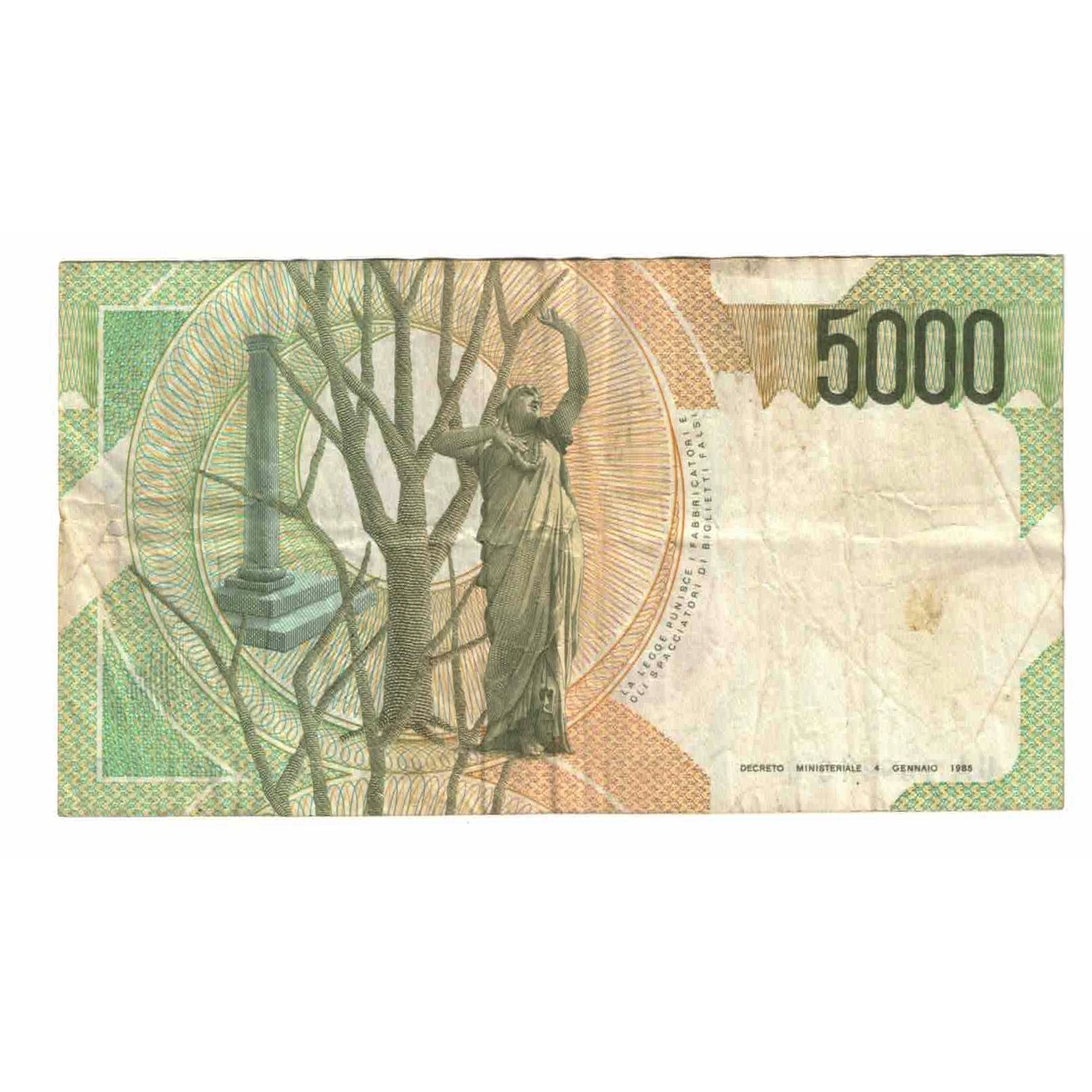 Banknote, Italy, 5000 Lire, 1985, 1985-01-04, KM:111a, VG(8-10)