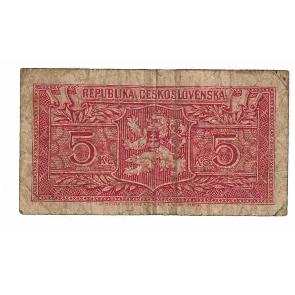 Banknote, Czechoslovakia, 5 Korun, 1949, 1949-01-25, KM:68a, VF(20-25)