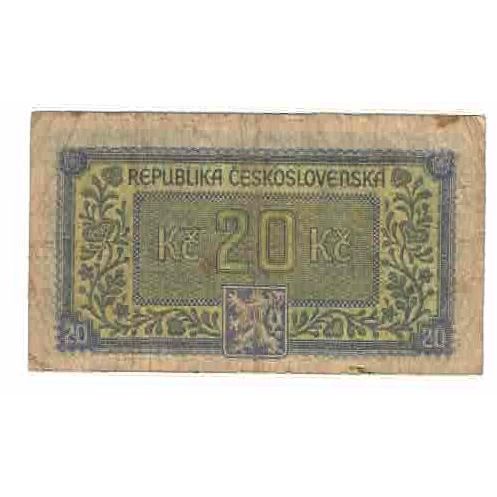 Banknote, Czechoslovakia, 20 Korun, undated (1945), KM:61a, VG(8-10)
