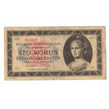 Banknote, Czechoslovakia, 100 Korun, 1945, 1945-05-16, KM:67a, VG(8-10)