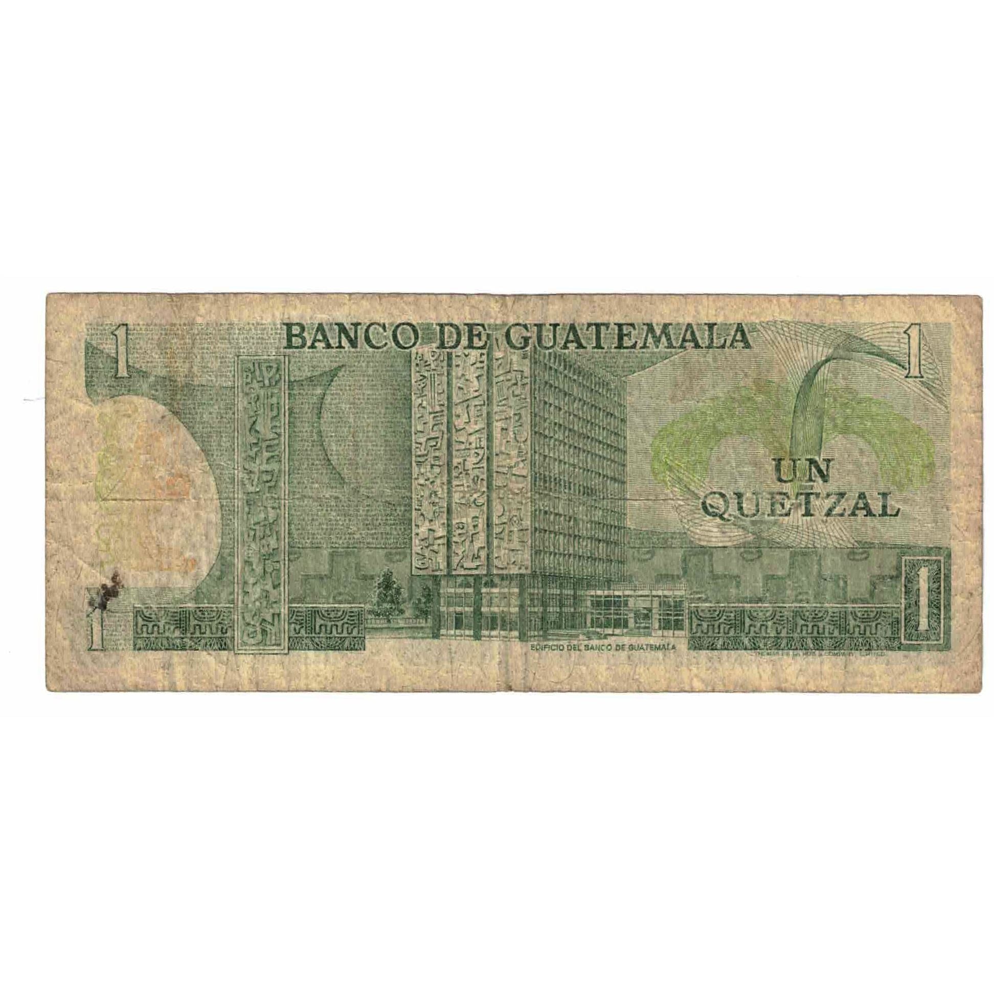Banknote, Guatemala, 1 Quetzal, 1981, 1981-01-07, KM:59c, VF(20-25)