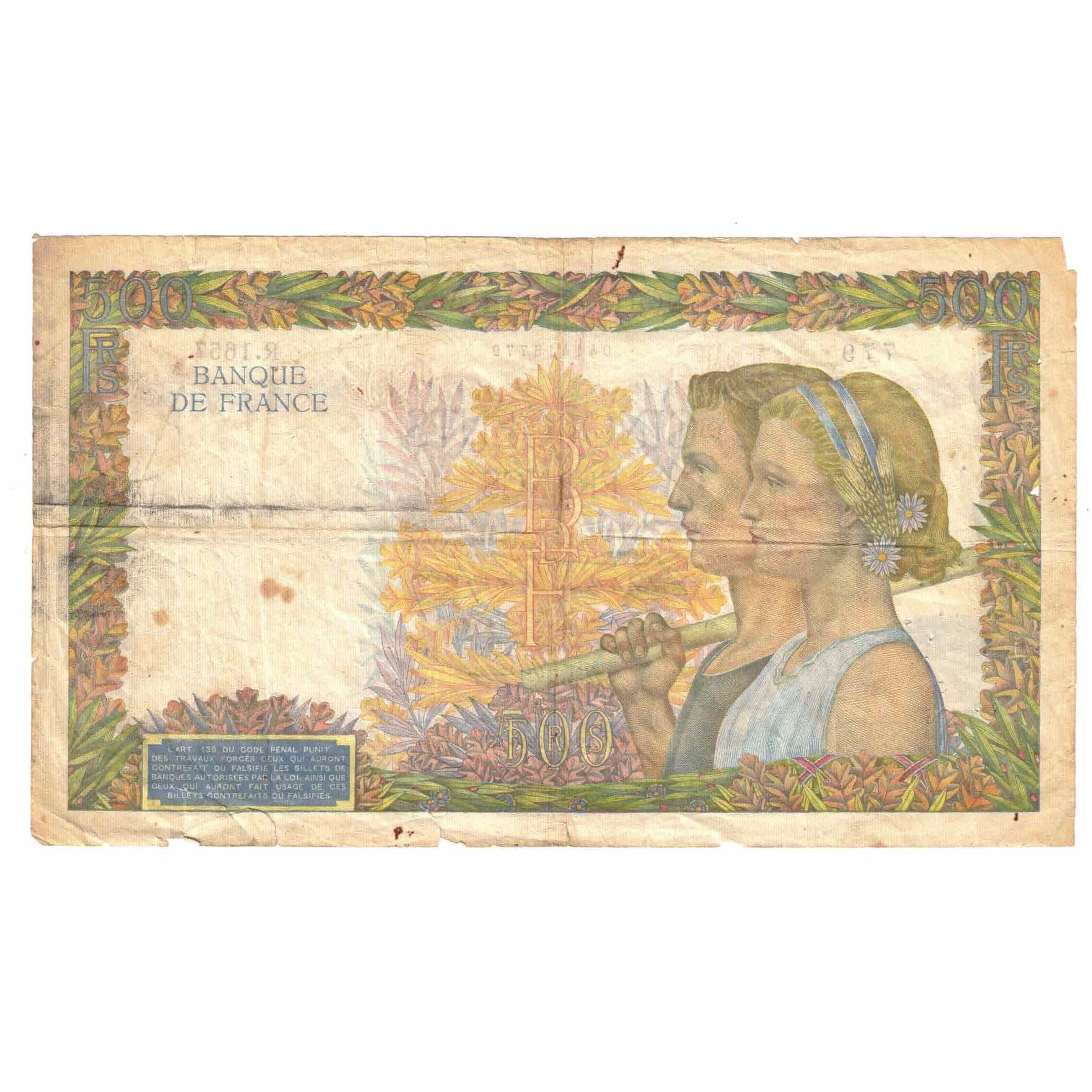 Frankreich, 500 Francs, La Paix, 1940, R.1657, SGE, Fayette:32.11, KM:95a