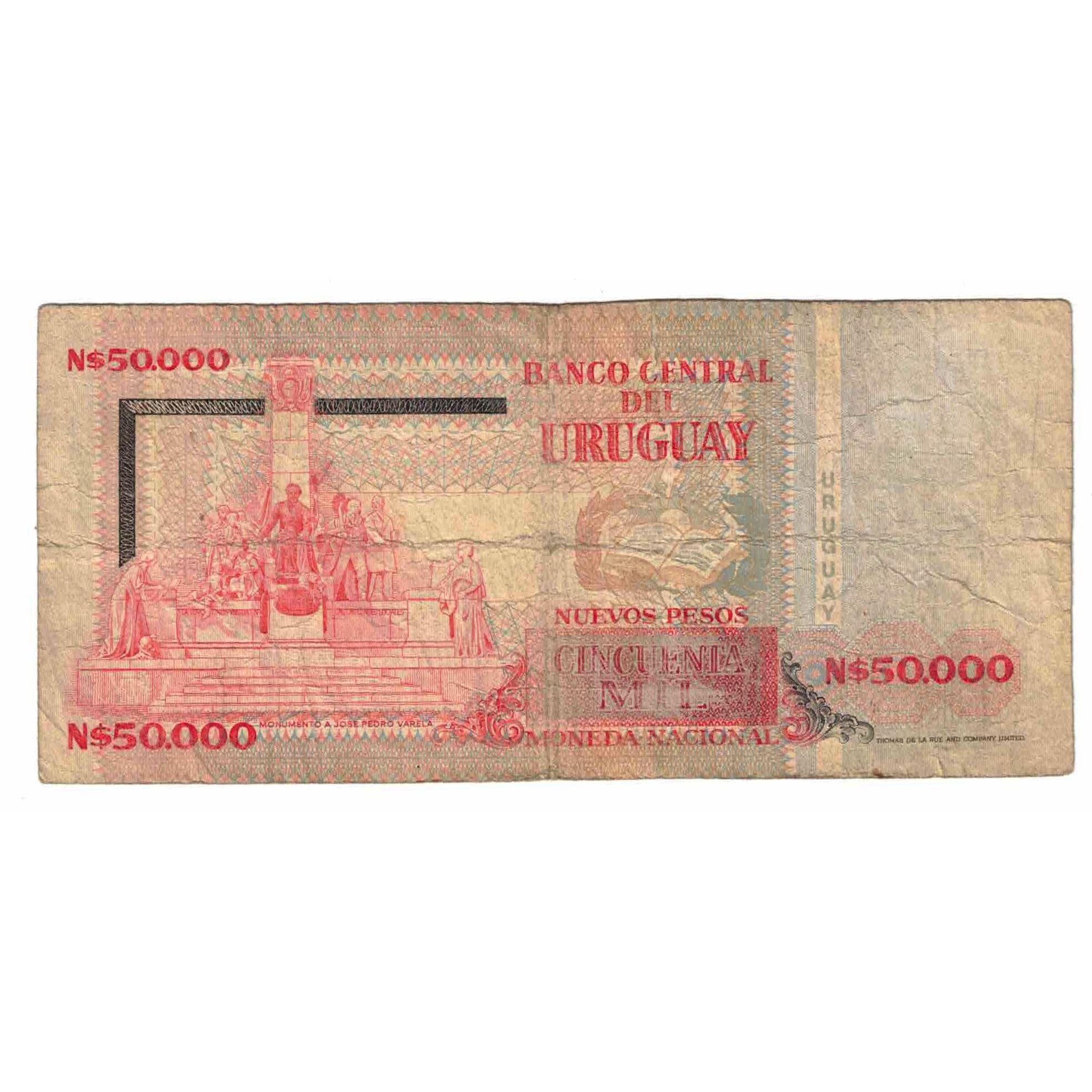 Banknote, Uruguay, 50,000 Nuevos Pesos, 1991, Undated (1991), KM:70b, VF(20-25)