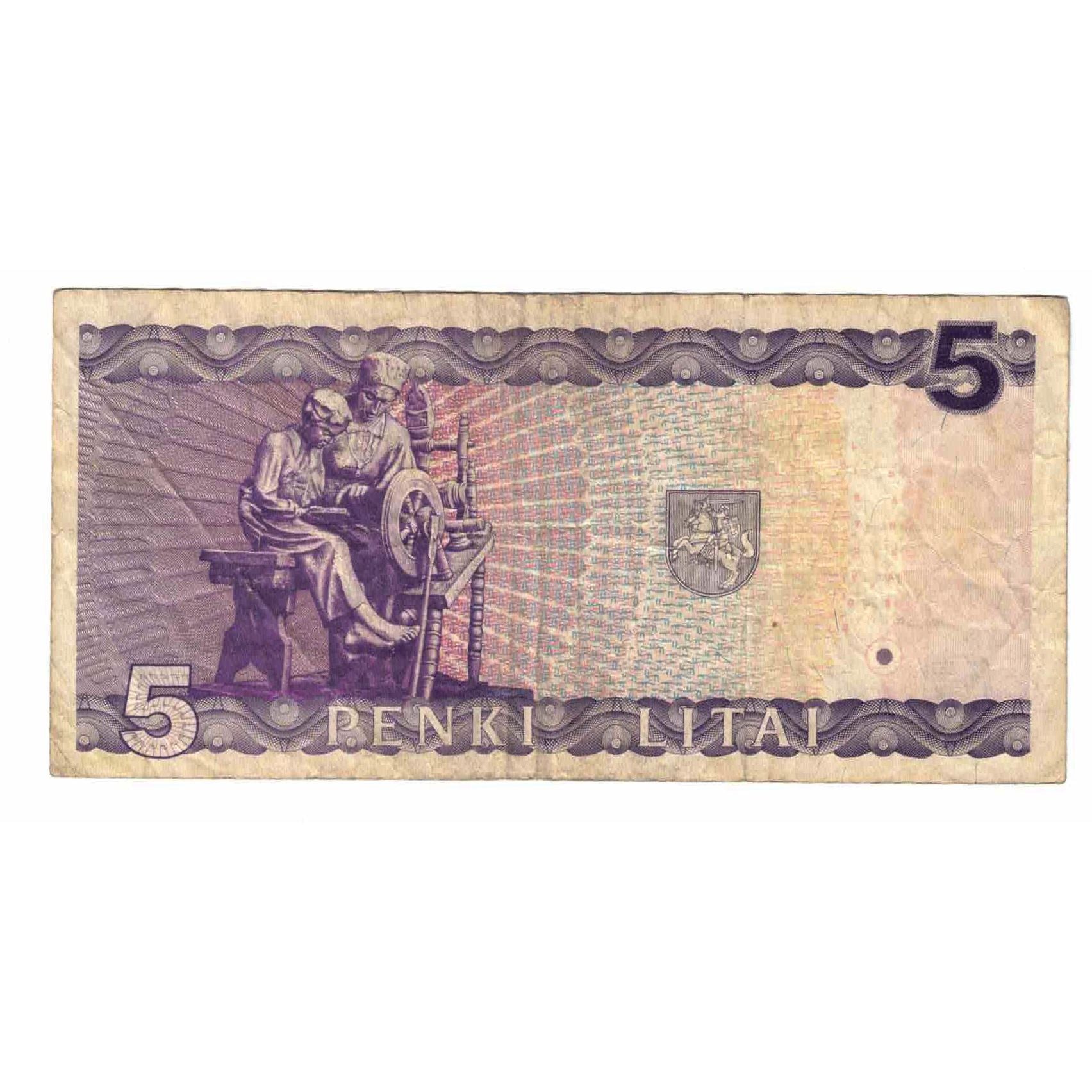 Billete, 5 Litai, 1993, Lituania, KM:55a, BC