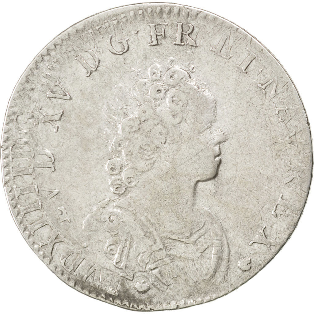 Moneda, Francia, Louis XV, 1/4 Écu Vertugadin, 30 Sols, 1/4 ECU, 1716, Paris