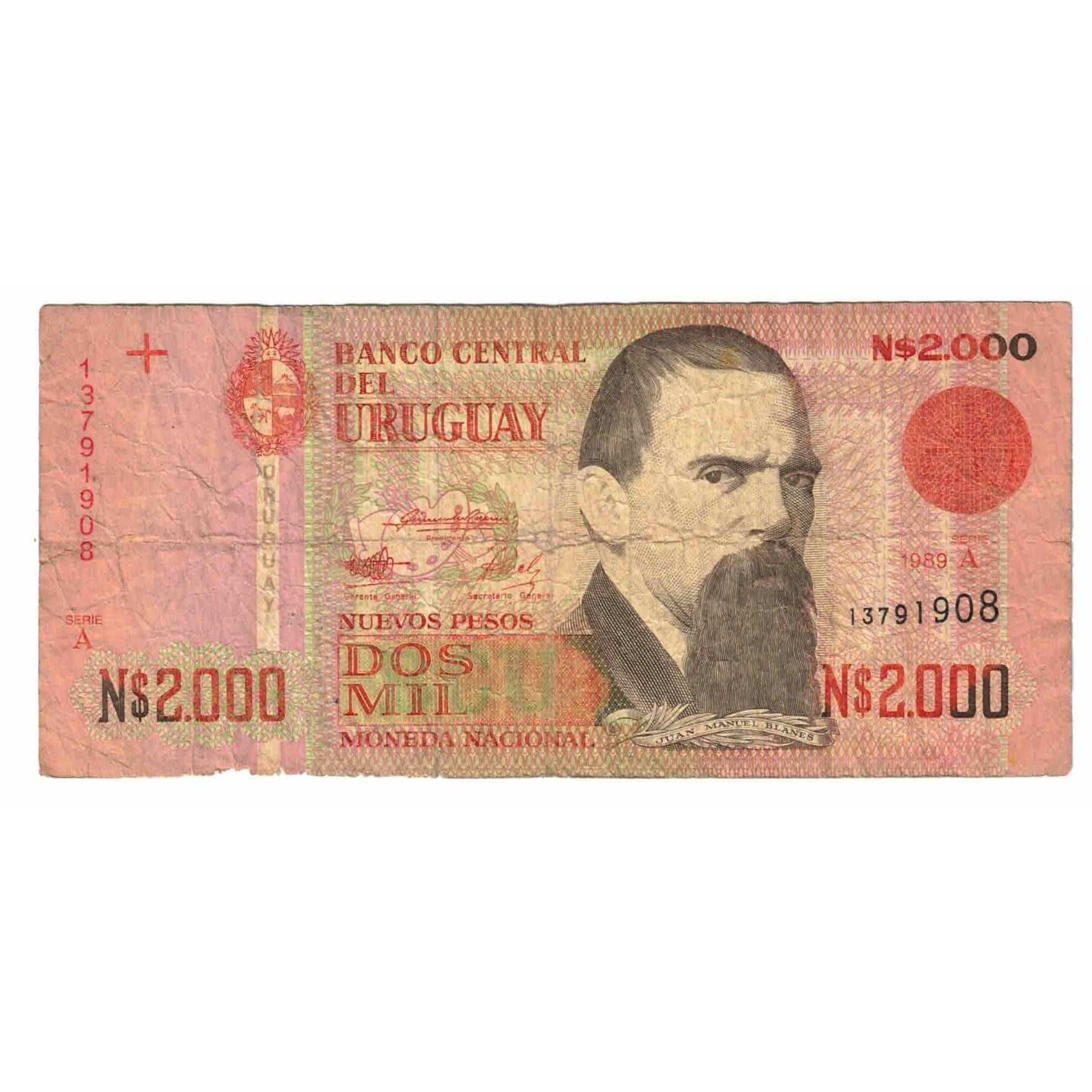Billete, 2000 Nuevos Pesos, 1989, Uruguay, KM:68a, UNC