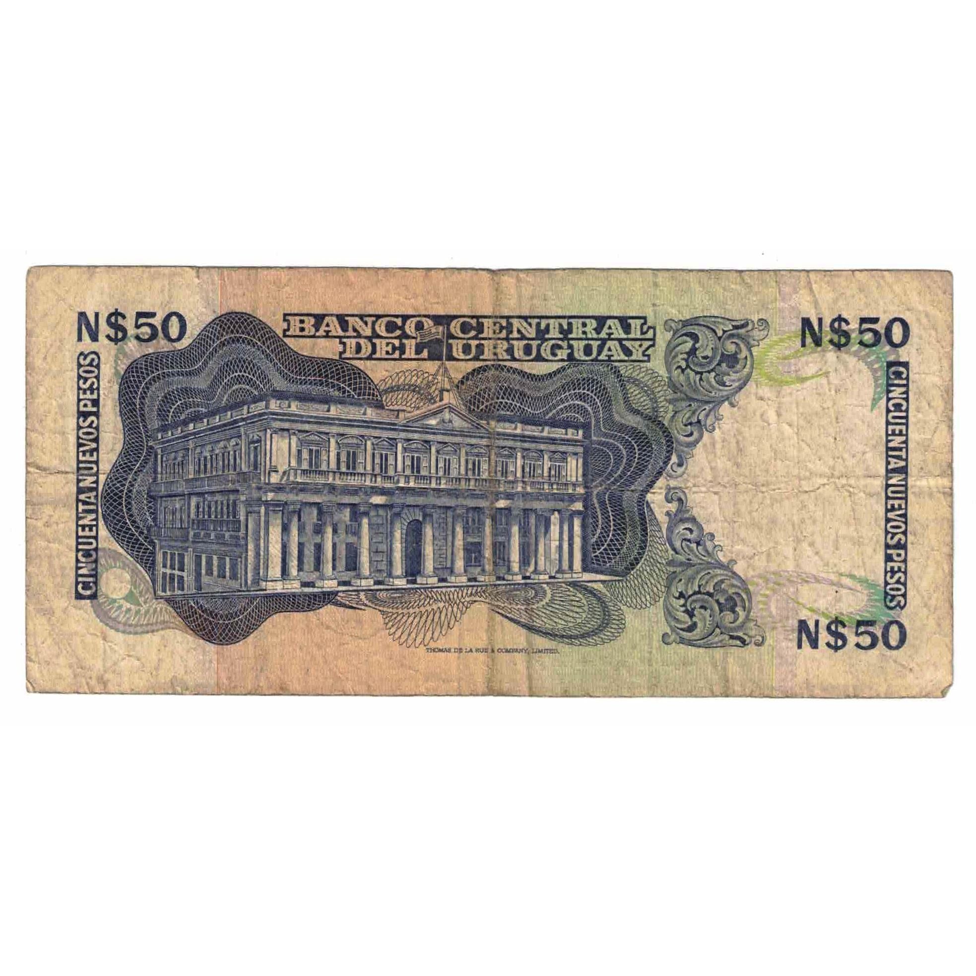 Billet, Uruguay, 50 Nuevos Pesos, Undated (1978-87), KM:61a, TB