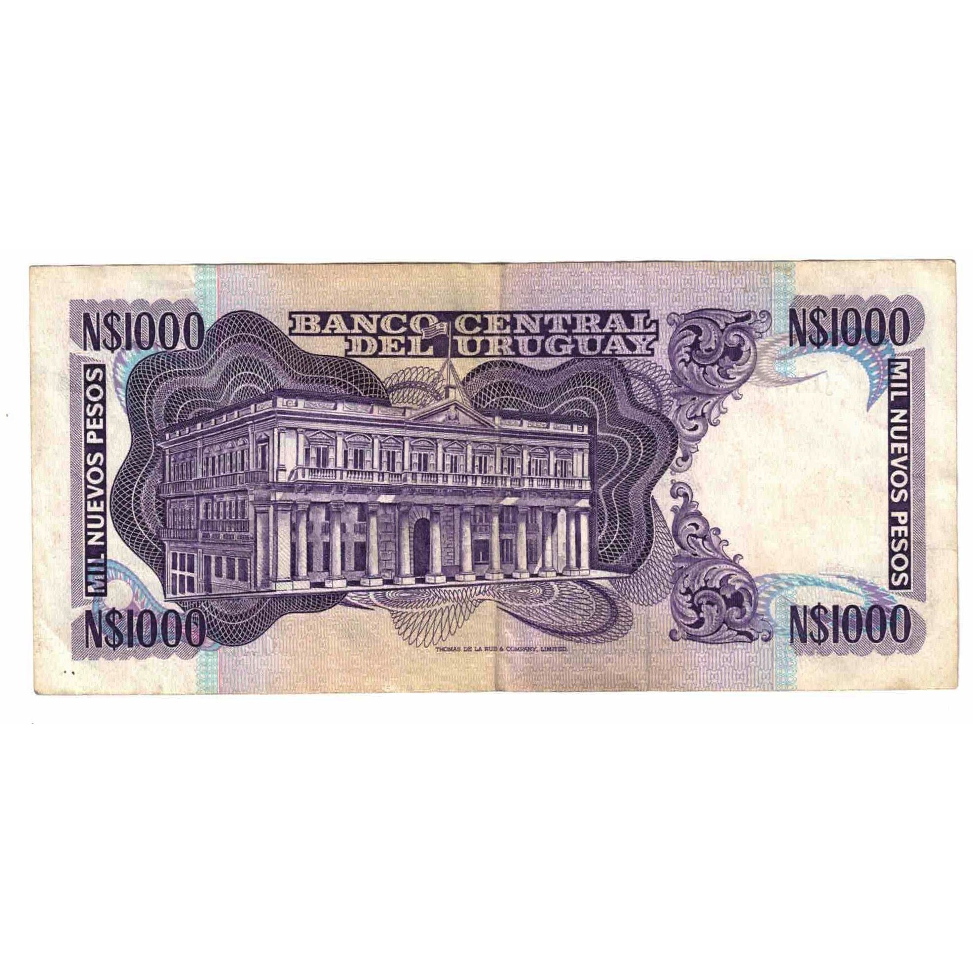 Banknote, Uruguay, 1000 Nuevos Pesos, 1991, KM:64Aa, EF(40-45)