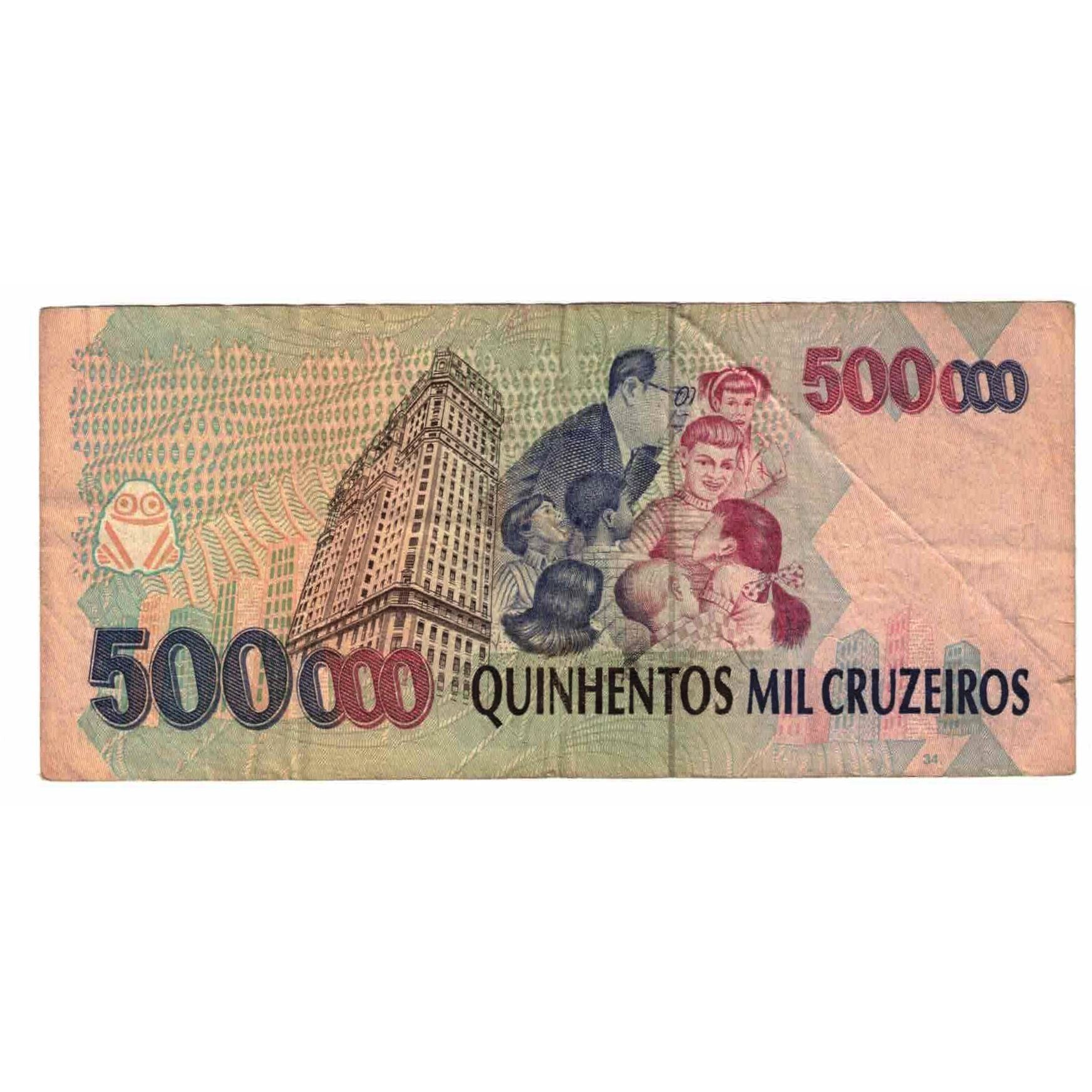 Billet, Brésil, 500,000 Cruzeiros, Undated (1993), KM:236a, TB