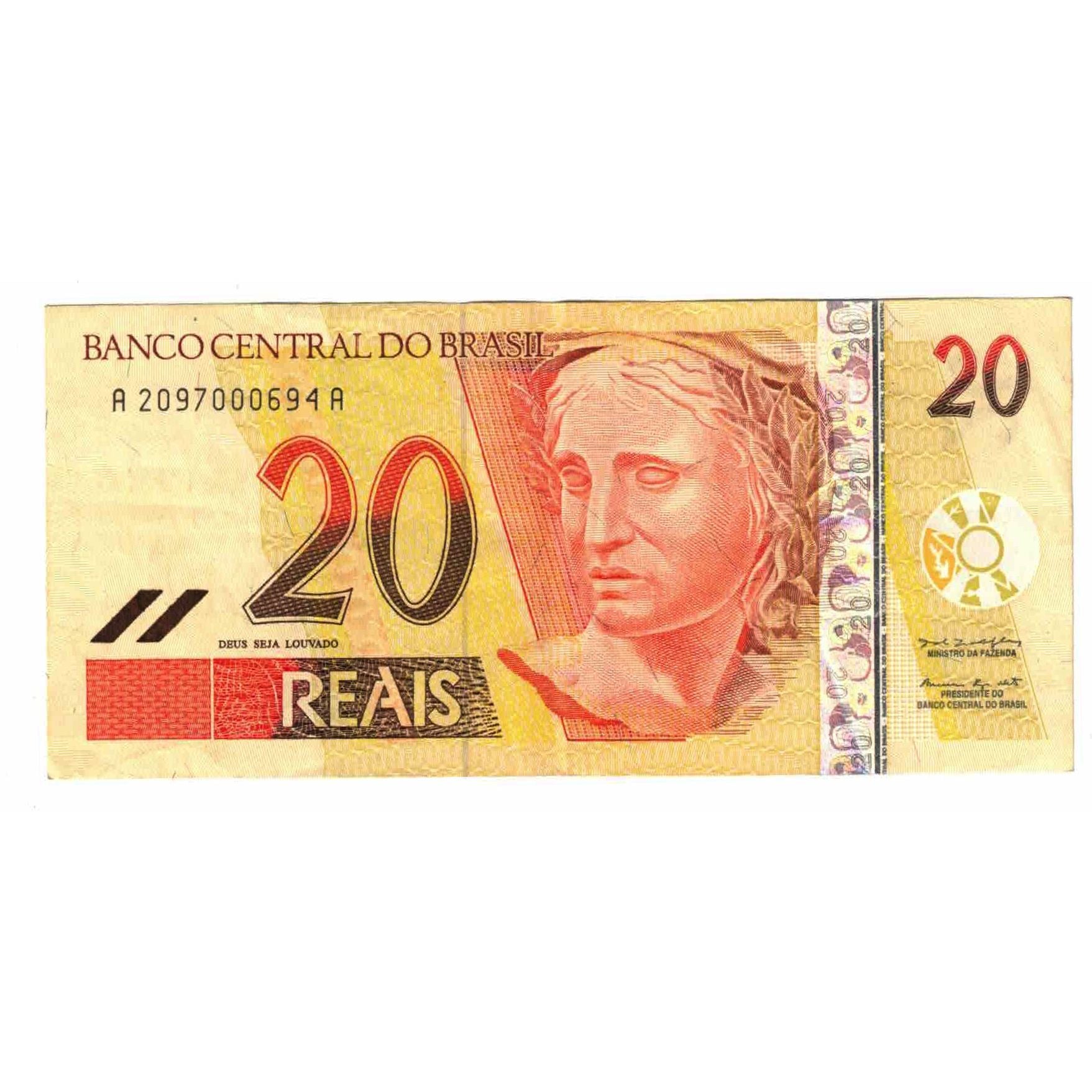 Banknote, Brazil, 20 Reais, Undated (2002), KM:250a, AU(55-58)