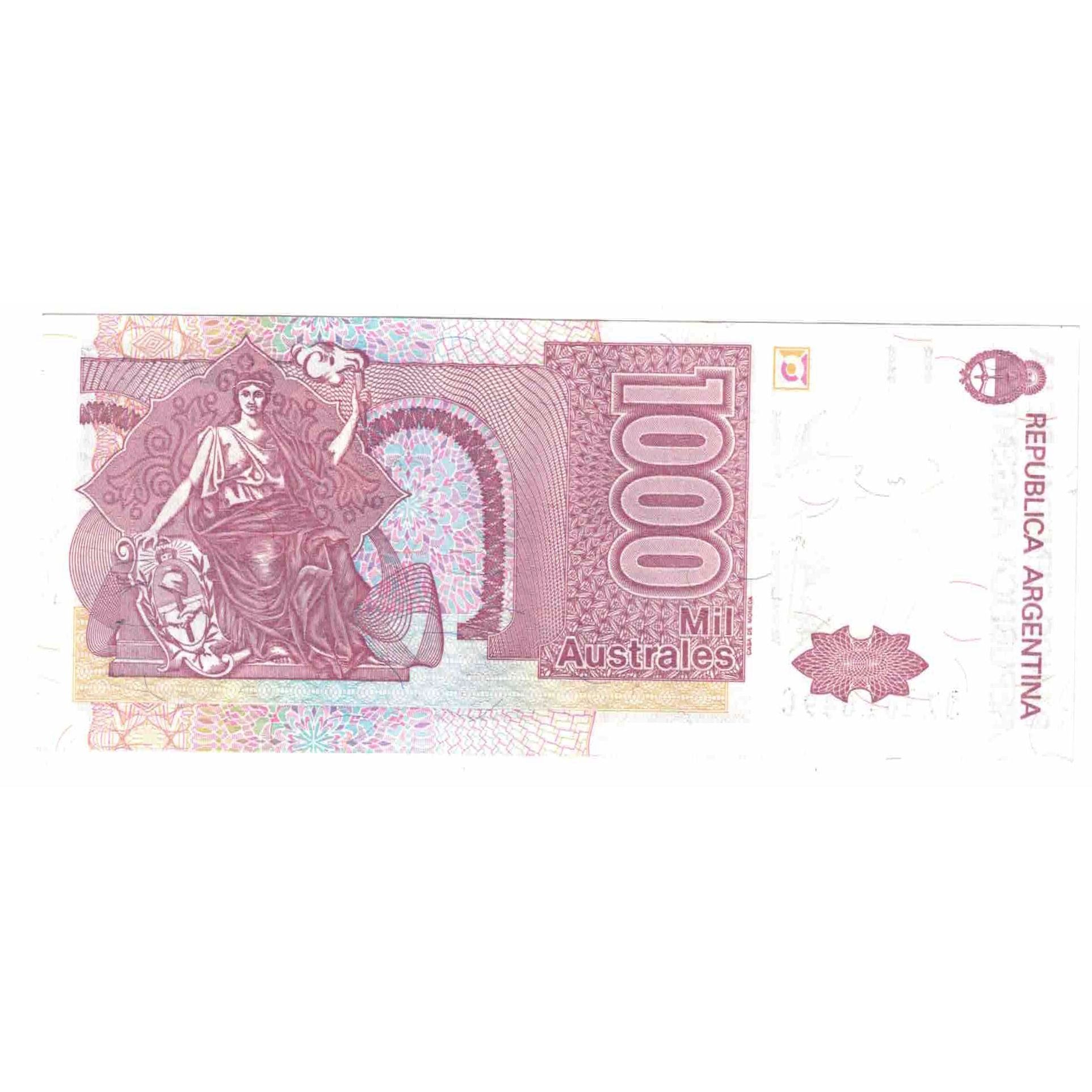 Banknote, Argentina, 1000 Australes, Undated (1990), KM:329d, UNC(65-70)