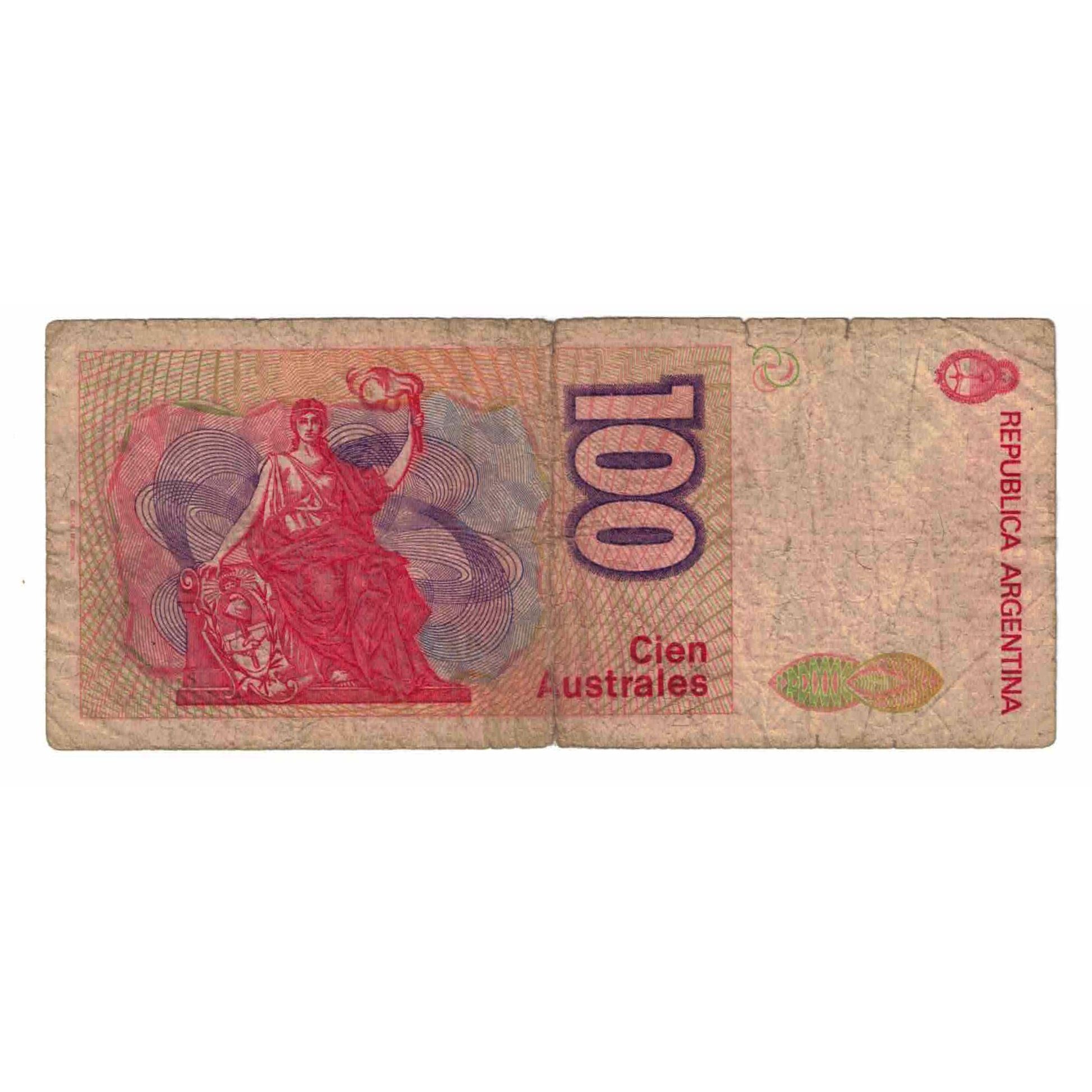 Banknote, Argentina, 100 Australes, 1987-1989, KM:327b, AG(1-3)