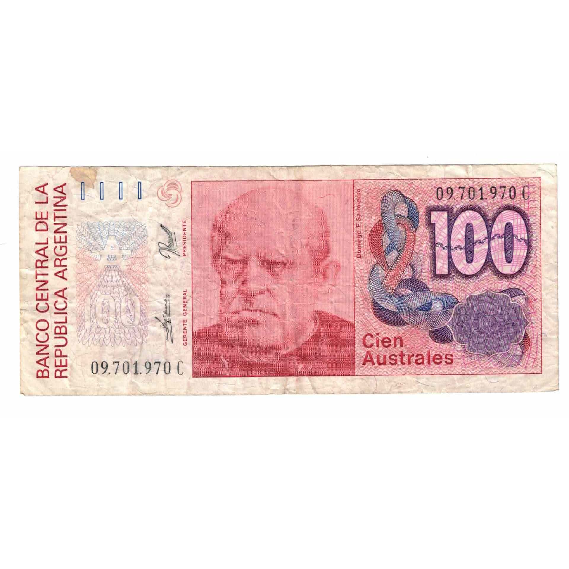 Billet, Argentine, 100 Australes, Undated (1989-91), KM:327c, TB