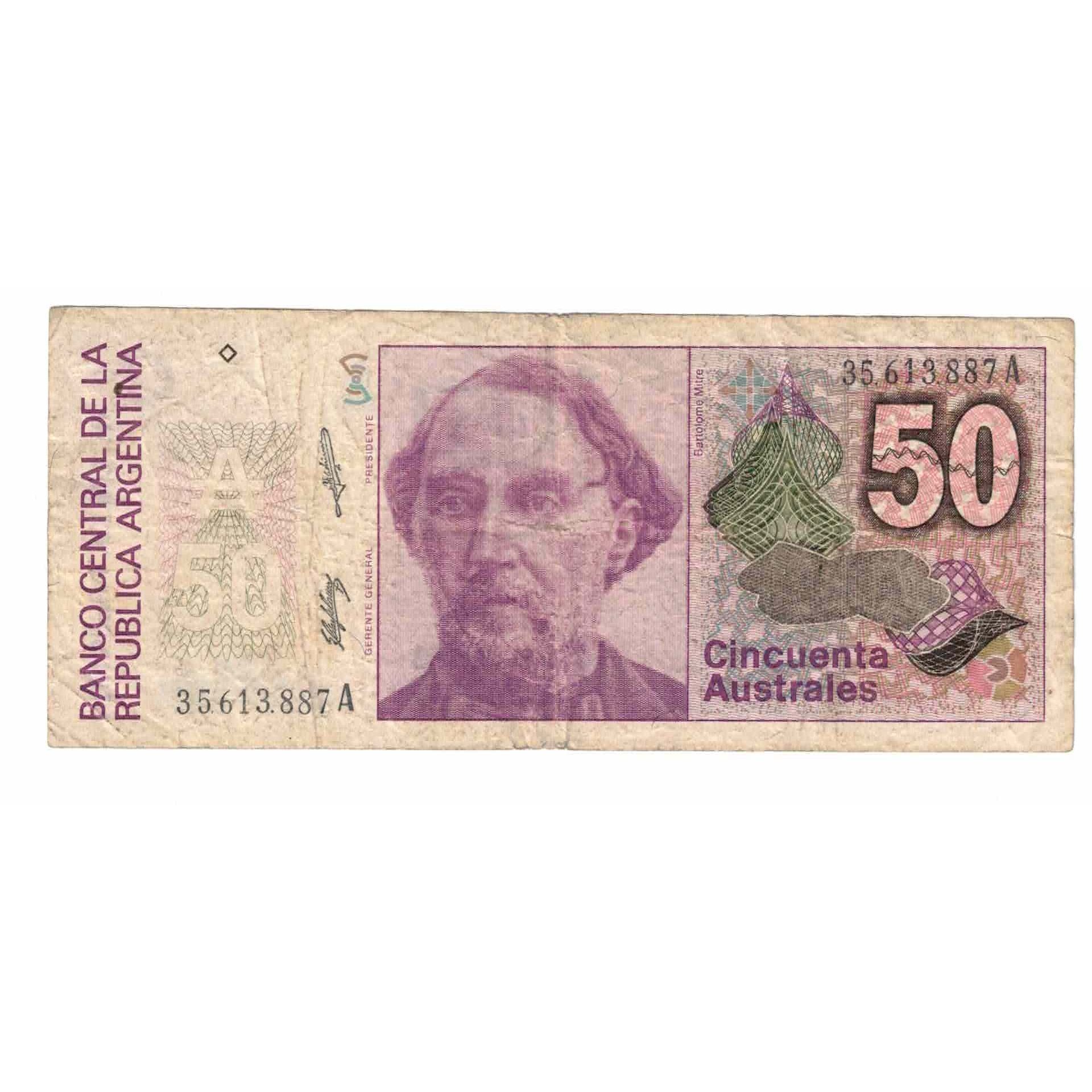 Billete, 50 Australes, Undated (1988), Argentina, KM:326b, BC