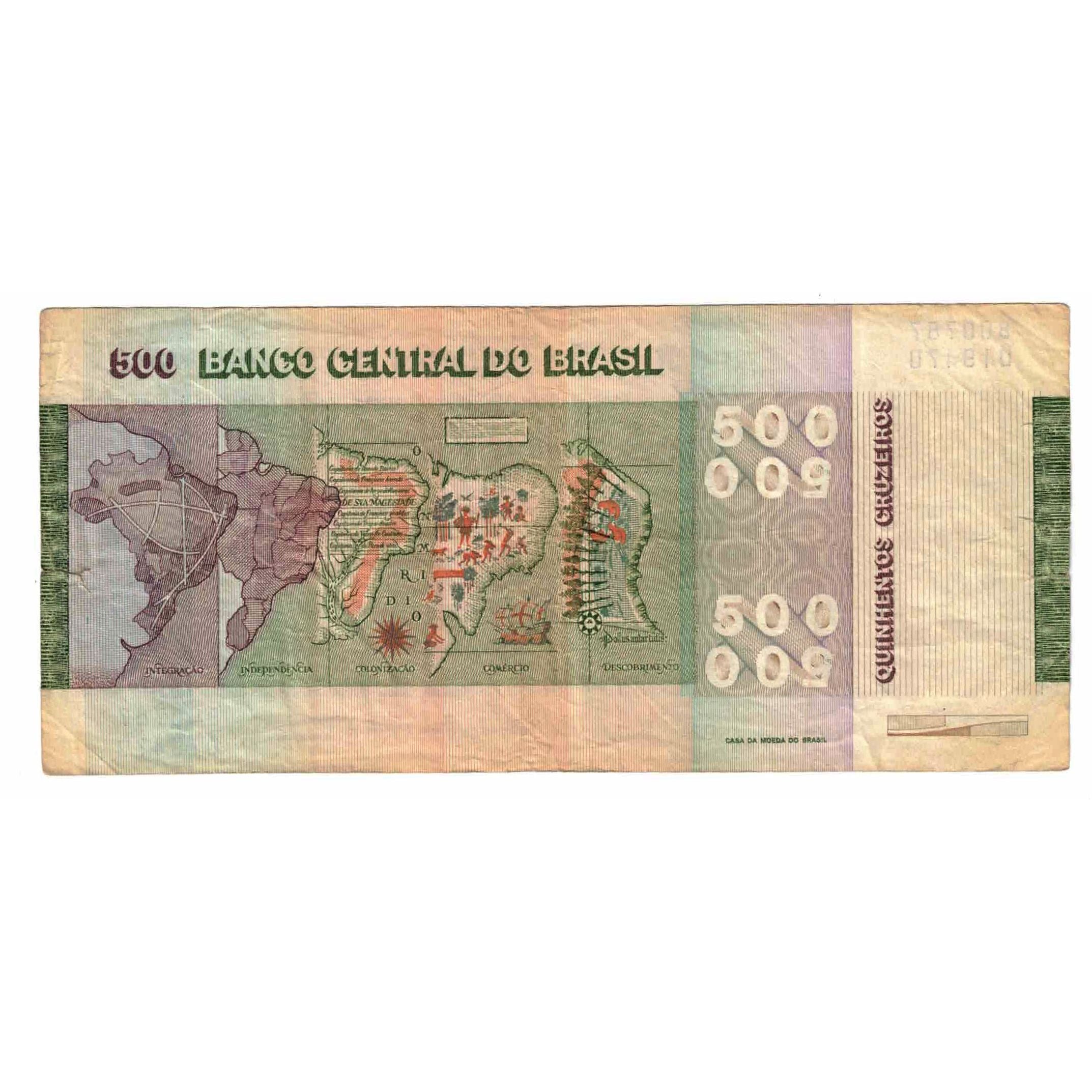 Banknote, Brazil, 500 Cruzeiros, Undated (1979), KM:196Aa, VF(20-25)
