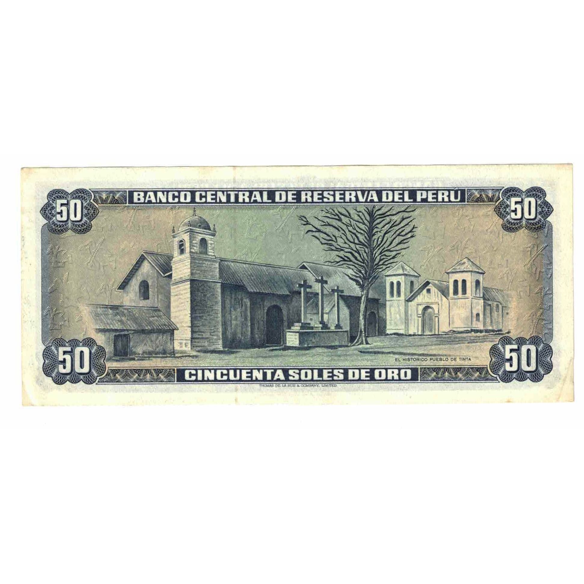 Billet, Pérou, 50 Soles De Oro, 1975, 1975-10-02, KM:107, SPL