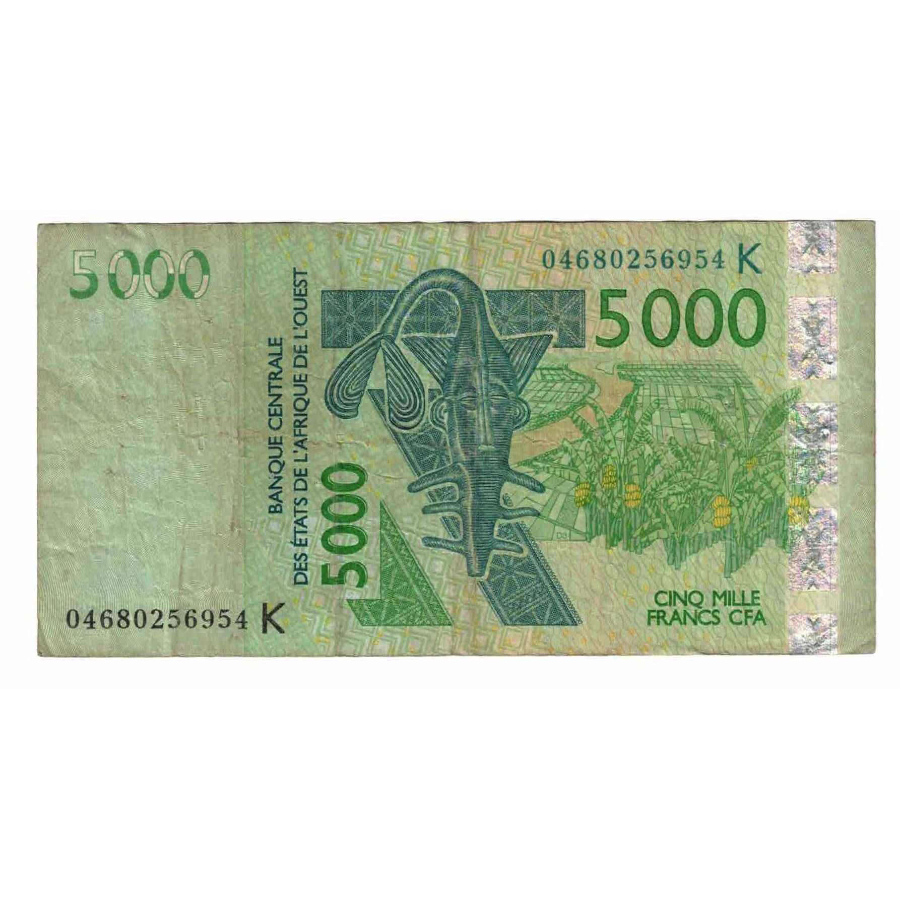 Banknote, West African States, 5000 Francs, 2003, KM:717Ka, VF(20-25)