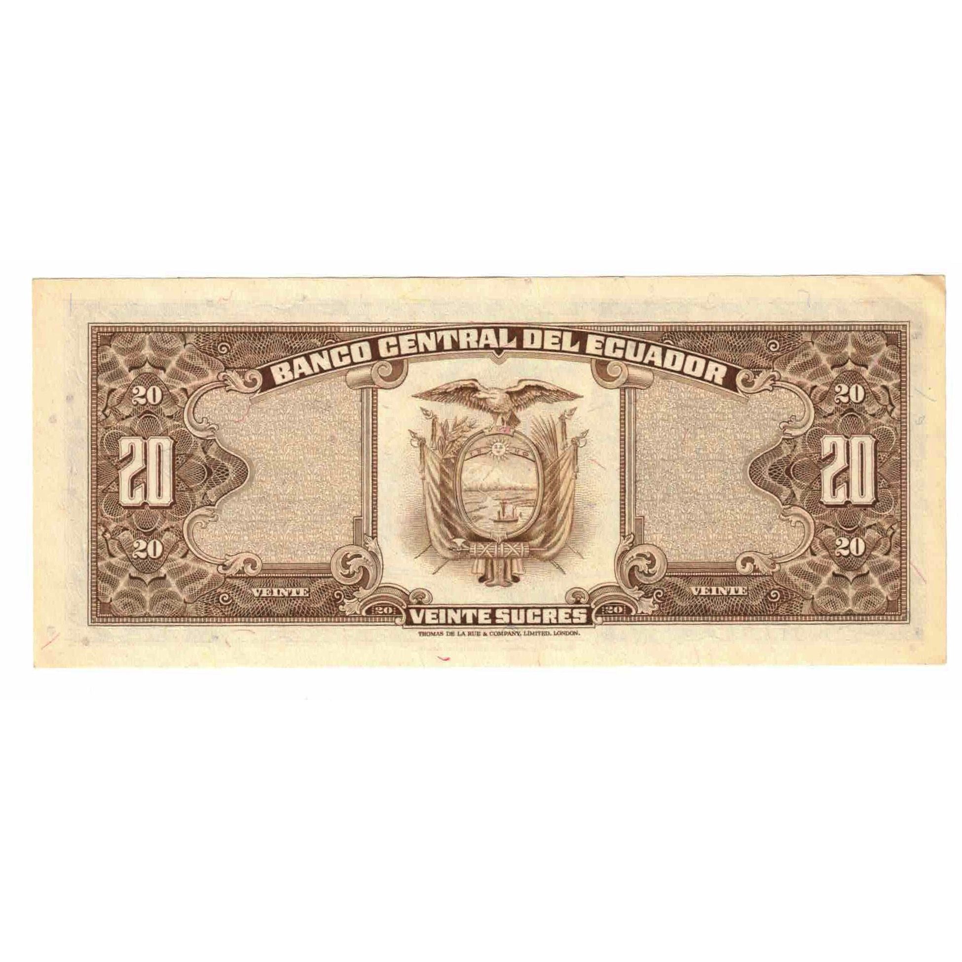 Billet, Équateur, 20 Sucres, 1980, 1980-05-24, KM:115b, NEUF