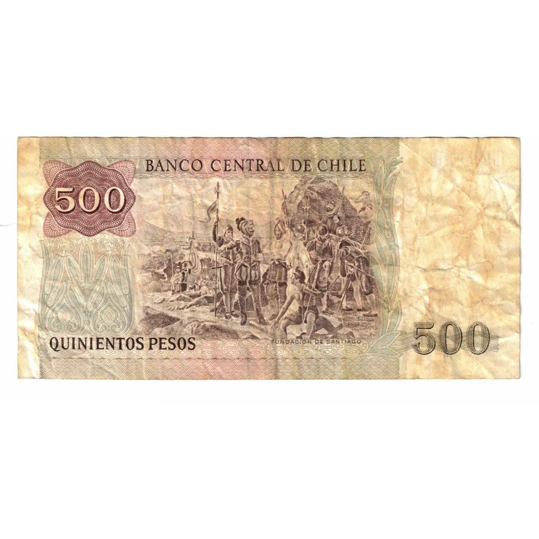 Billete, 500 Pesos, 1987, Chile, KM:153b, EBC