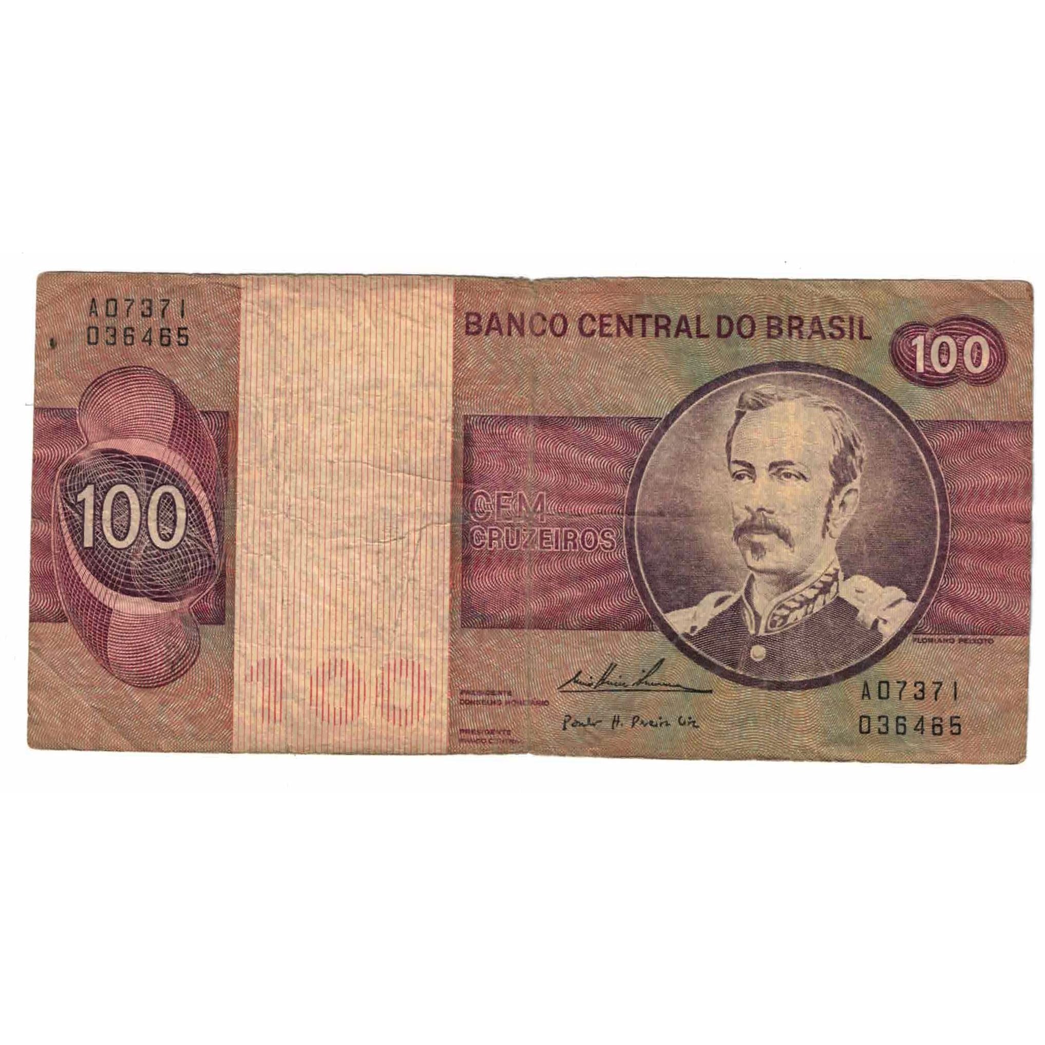 Banknote, Brazil, 100 Cruzeiros, Undated (1974), KM:195Aa, VF(20-25)