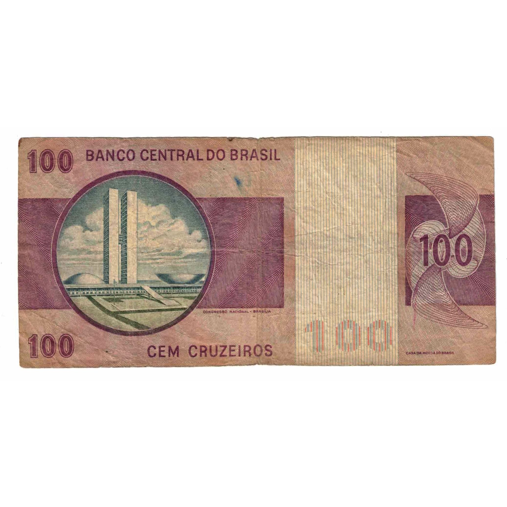 Banknote, Brazil, 100 Cruzeiros, Undated (1974), KM:195Aa, VF(20-25)