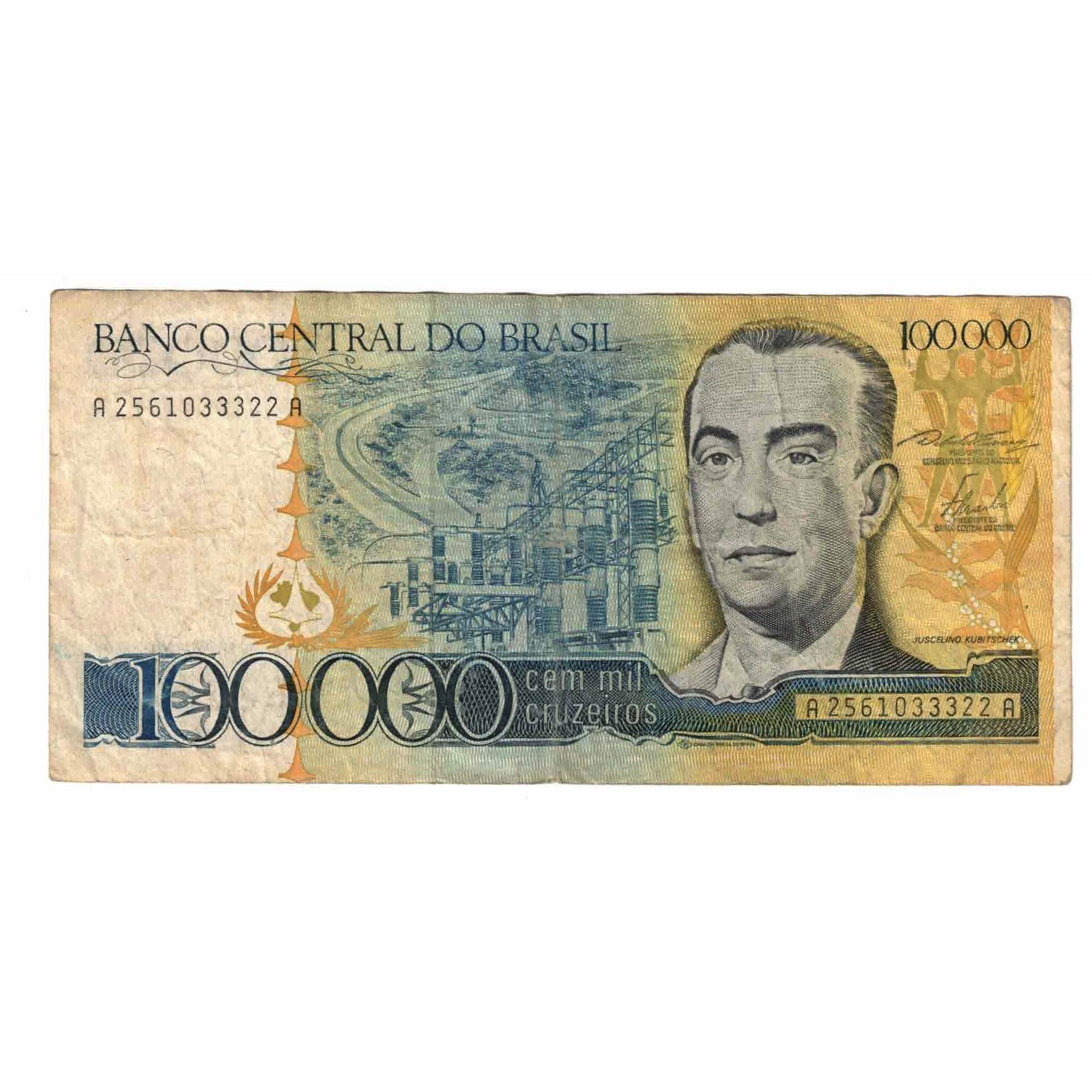 Banknote, Brazil, 100,000 Cruzeiros, Undated (1985), KM:205a, EF(40-45)