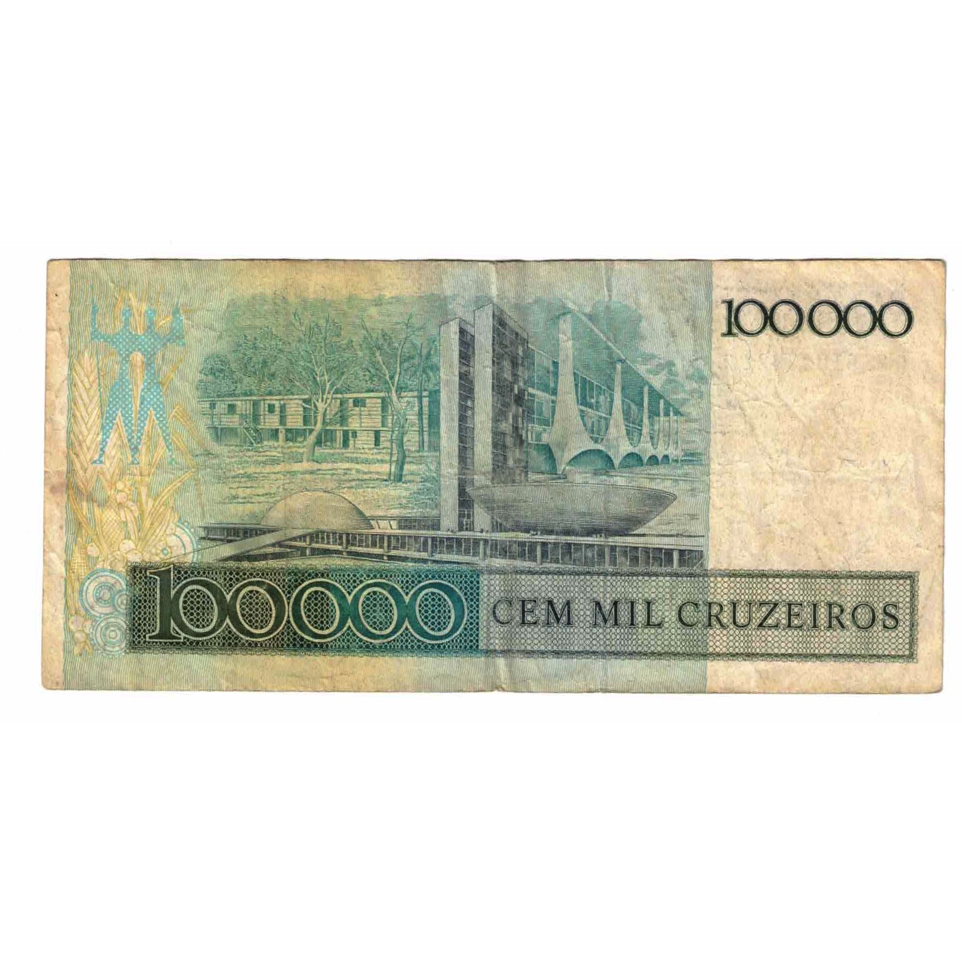 Banknote, Brazil, 100,000 Cruzeiros, Undated (1985), KM:205a, EF(40-45)