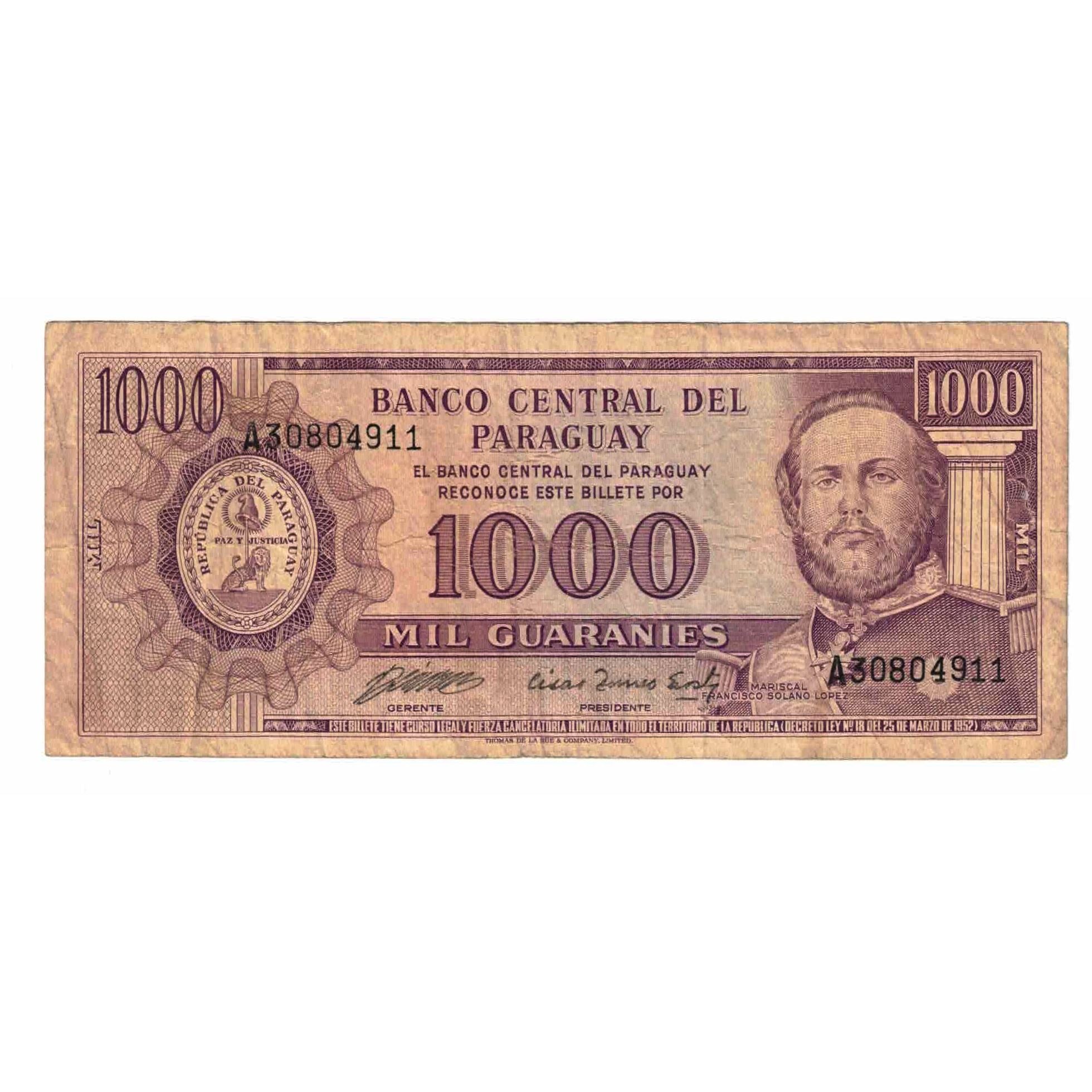 Billete, 1000 Guaranies, Paraguay, KM:207, BC