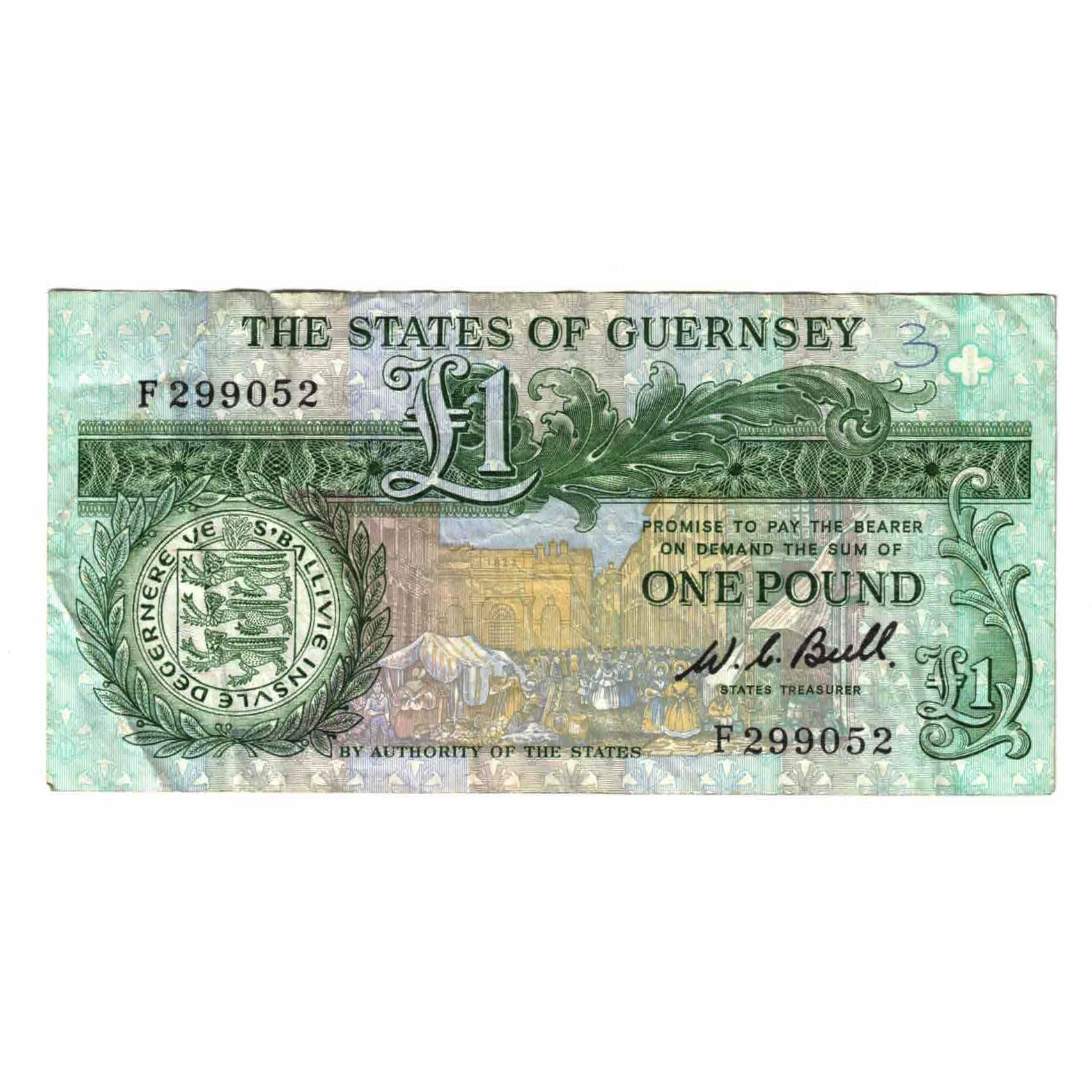 Banconote, Guernsey, 1 Pound, KM:48a, MB