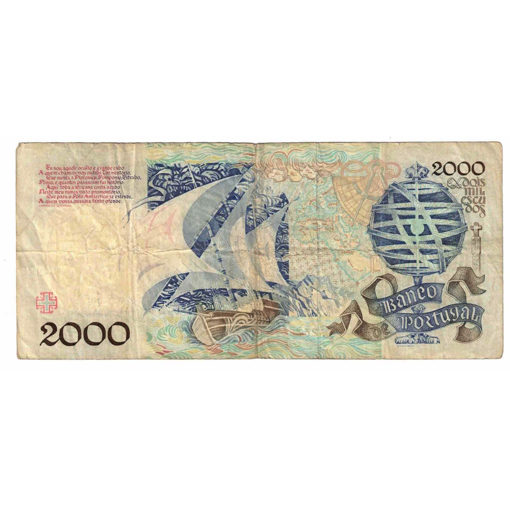 Banknote, Portugal, 2000 Escudos, 1991, 1991-08-29, KM:186b, VF(30-35)