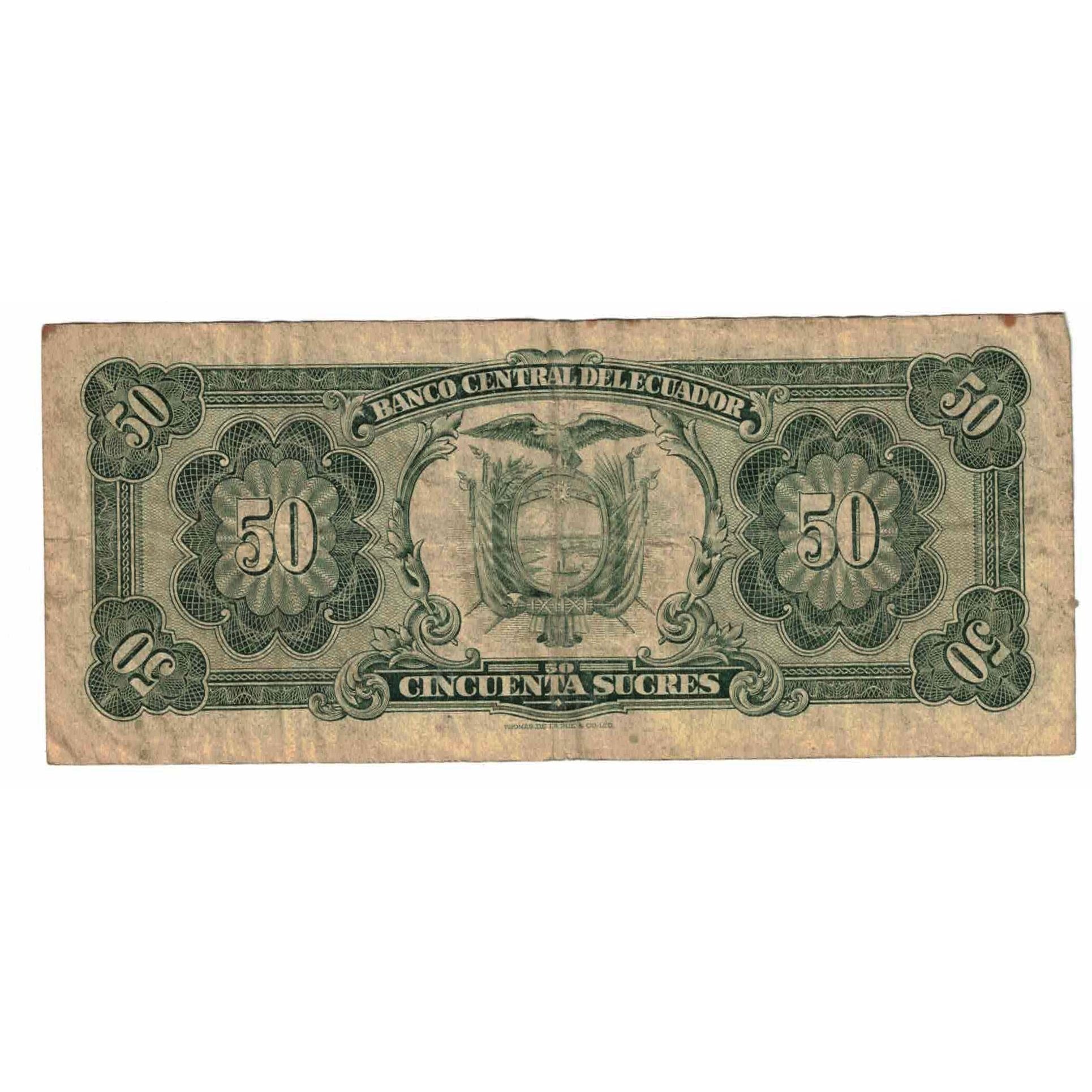 Billete, 50 Sucres, 1982, Ecuador, 1982-08-20, KM:116e, BC