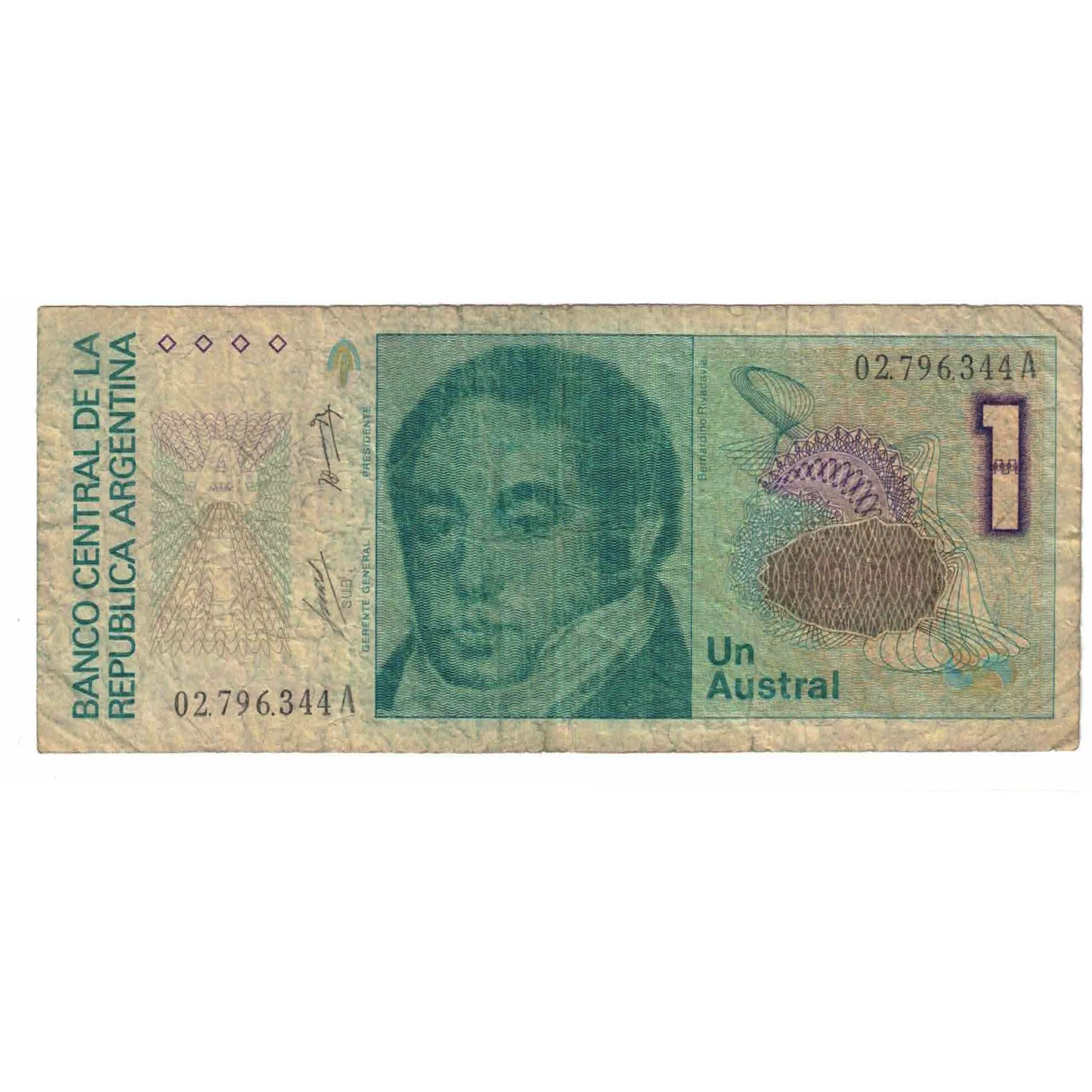 Billet, Argentine, 1 Austral, KM:323a, B