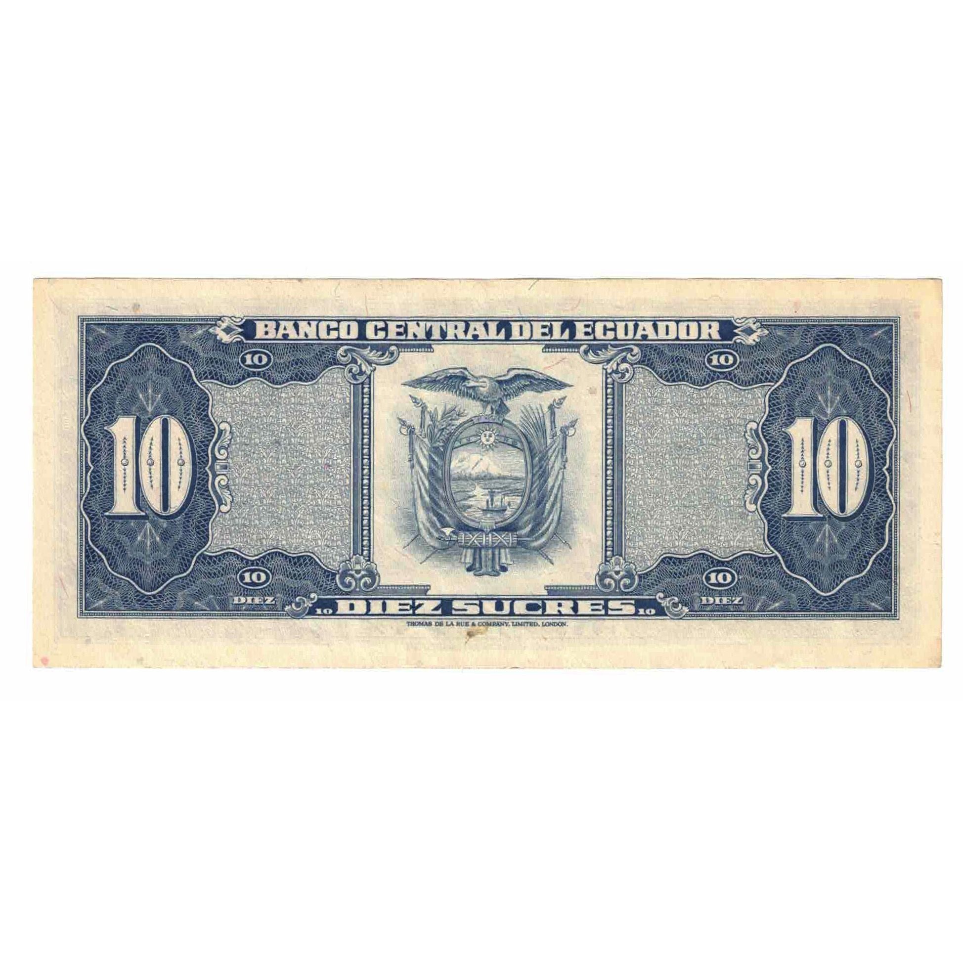 Geldschein, Ecuador, 10 Sucres, 1982, 1982-09-30, KM:114b, UNZ-