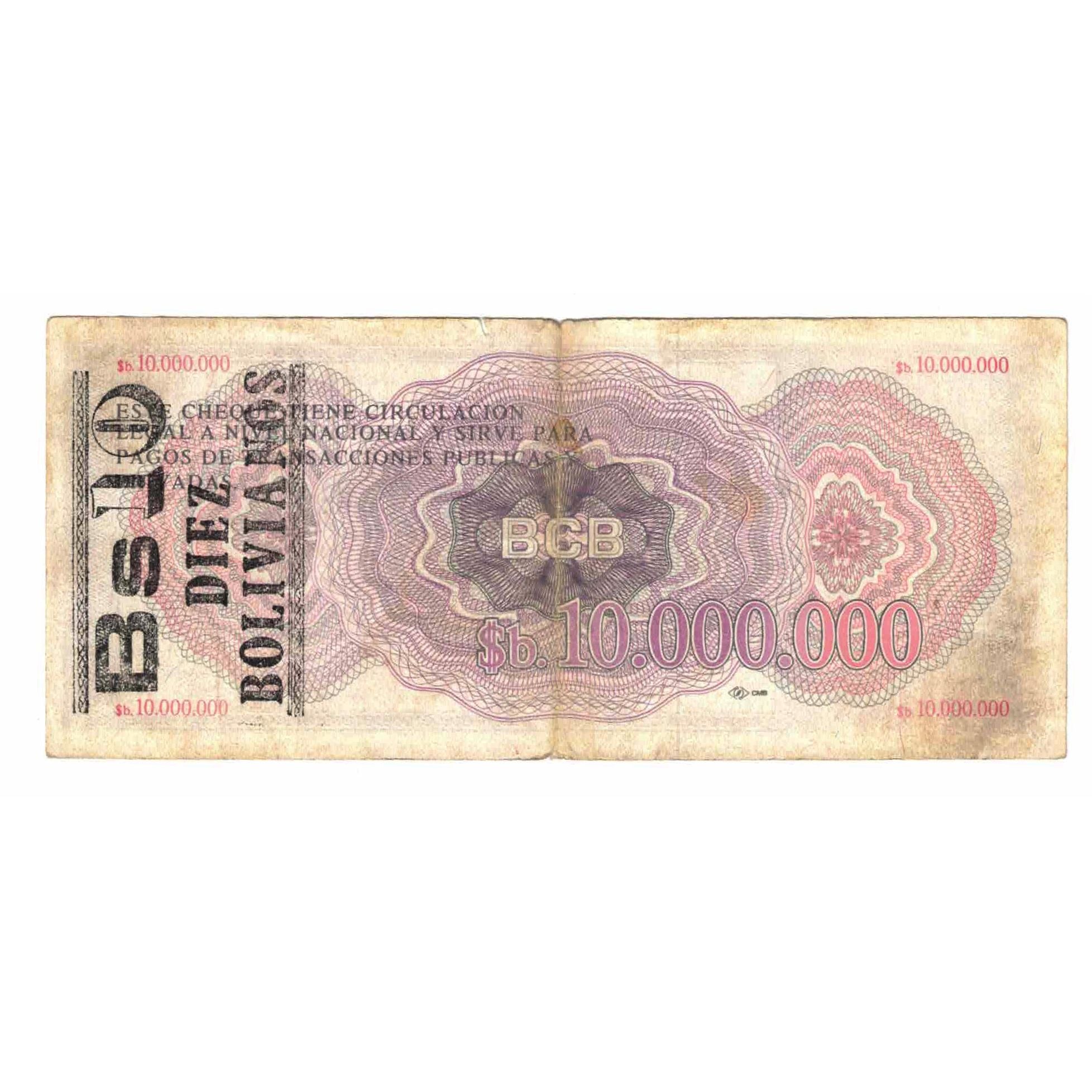 Billete, 10 Million Pesos Bolivianos, 1985, Bolivia, 1985-03-08, KM:192b, BC